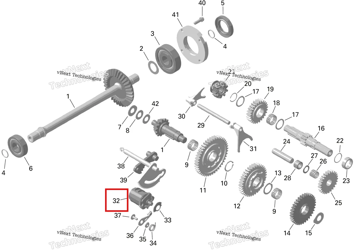 Деталь 420257329 на схеме узла 2024 Can-Am Outlander MAX 450 EFI 6X6 - 4ZRA - DPS Package - Tundra Green Rotax - Gearbox