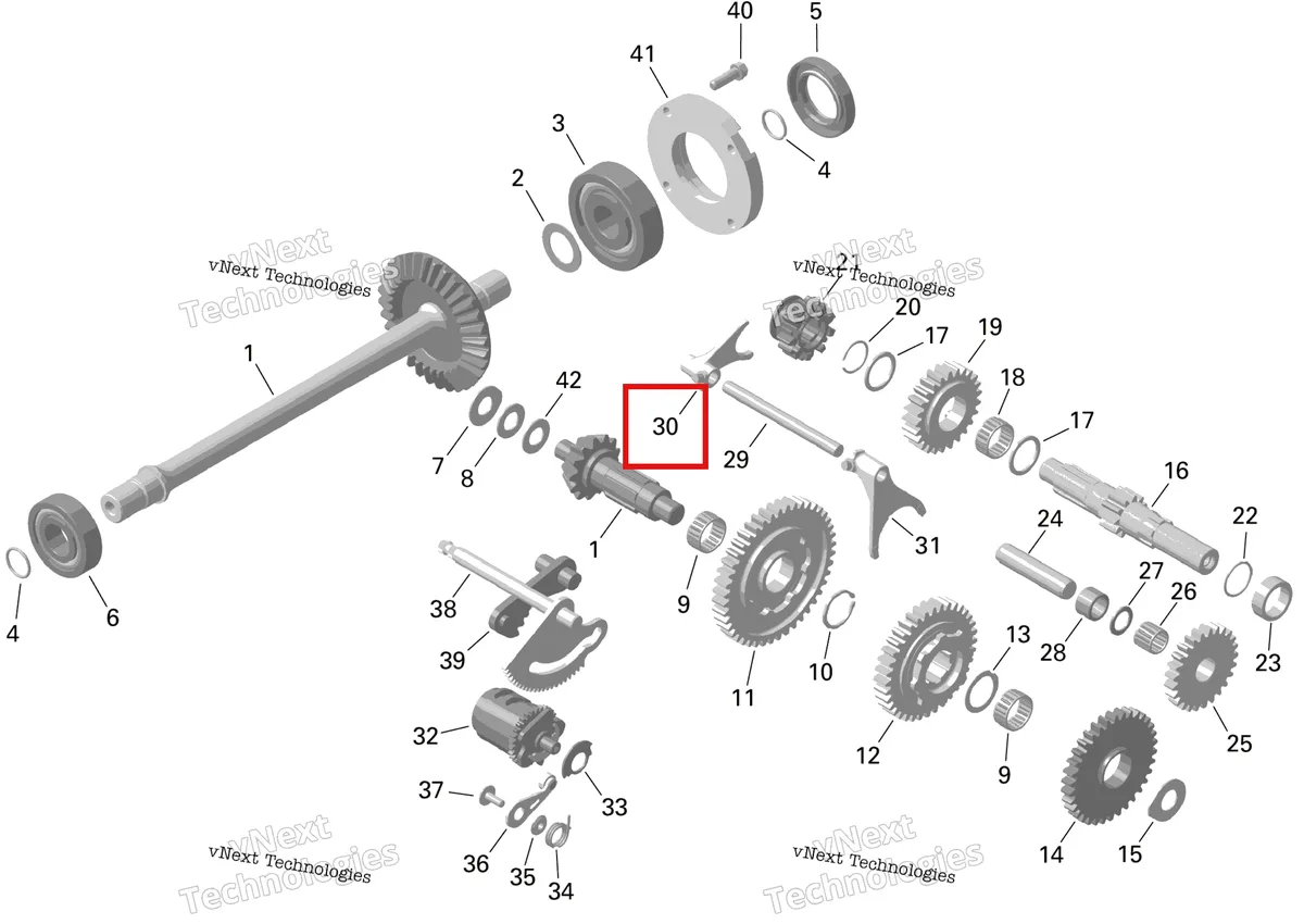 Деталь 420257332 на схеме узла 2024 Can-Am Outlander MAX 450 EFI 6X6 - 4ZRA - DPS Package - Tundra Green Rotax - Gearbox