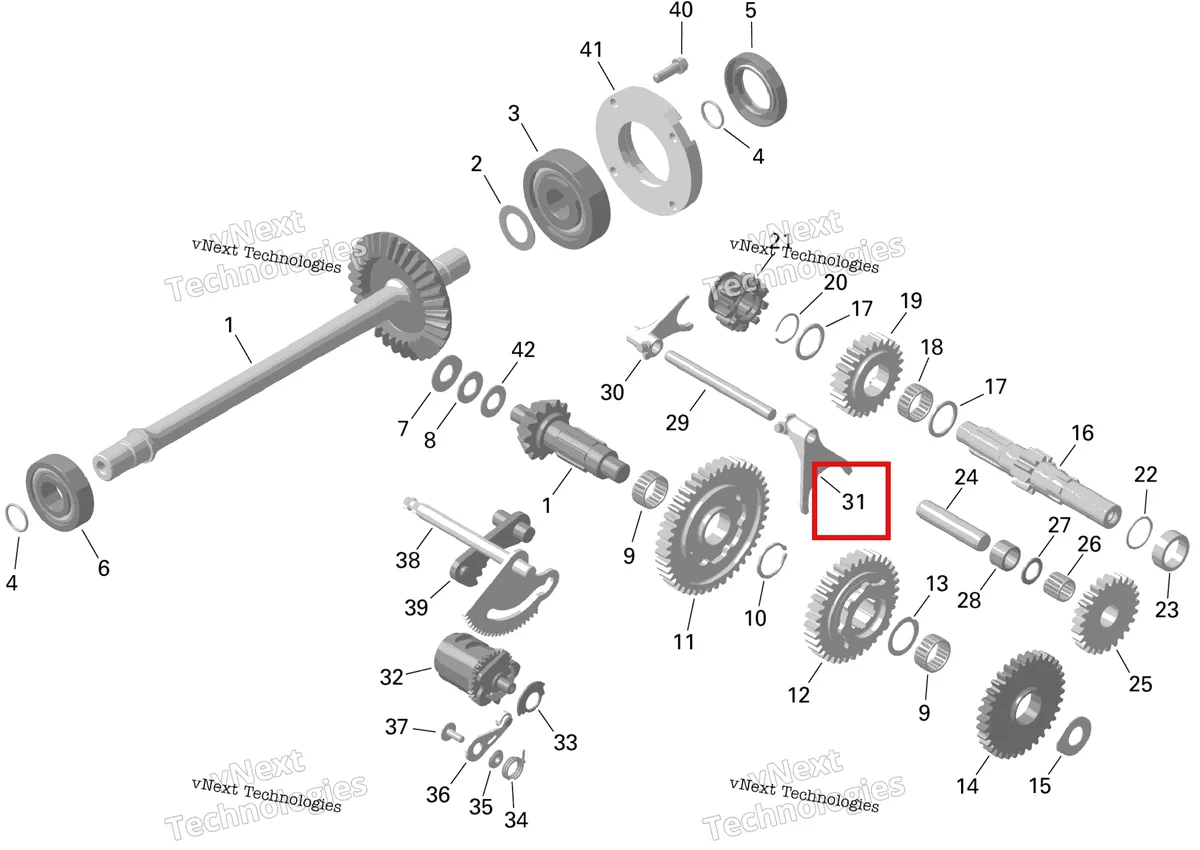 Деталь 420257340 на схеме узла 2023 Can-Am Outlander 450 EFI - STD Rotax - Gearbox