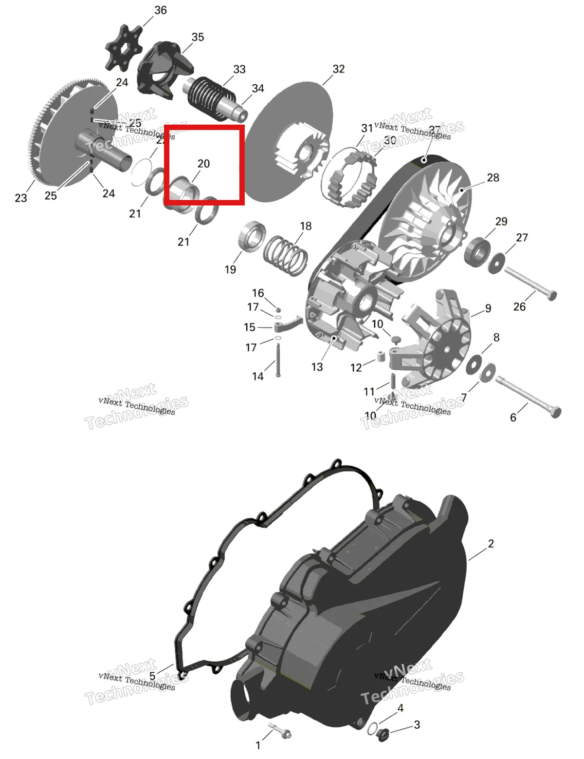 Деталь 420257439 на схеме узла 2024 Can-Am Outlander MAX 450 EFI 6X6 - 4ZRA - DPS Package - Tundra Green Rotax - Cvt