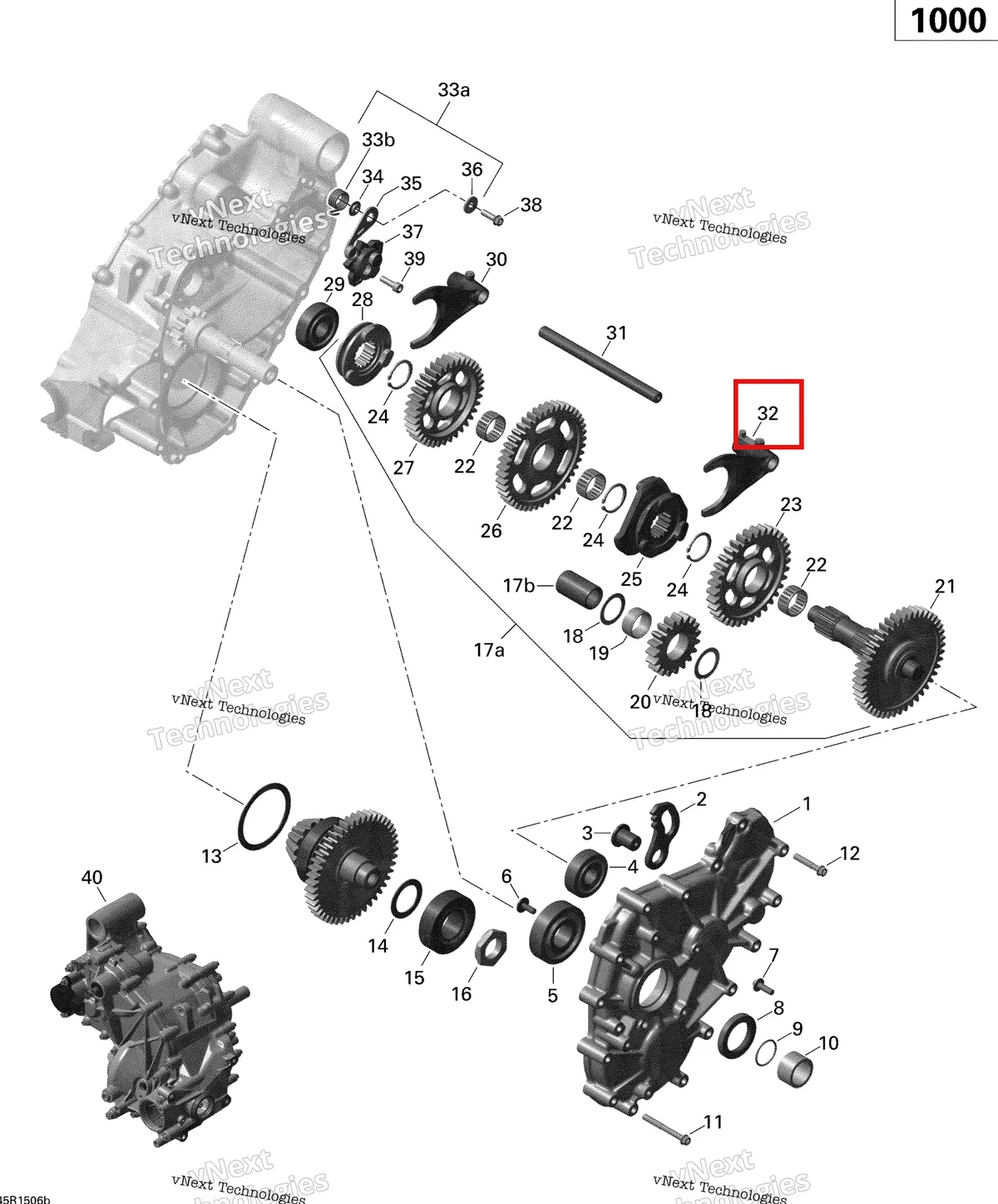 Деталь 420257618 (Вилка переключения Can-Am Outlander 1000 EFI DPS XT XT-P (2014) (420257618)) на схеме узла 2015 Can-Am RENEGADE 1000 EFI Gear Box 2
