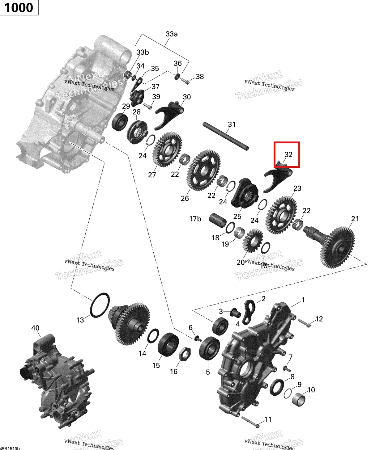 Деталь 420257619 на схеме узла 2015 Can-Am COMMANDER 1000_STD_DPS_XT_XTP Gear Box 2