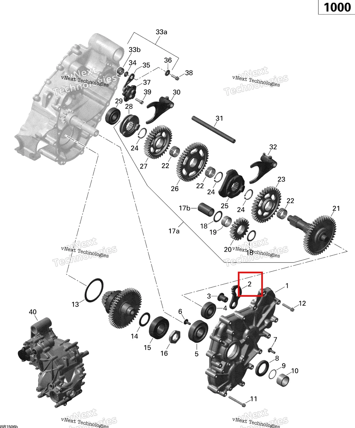 Деталь 420257658 на схеме узла 2015 Can-Am RENEGADE 1000 EFI Gear Box 2