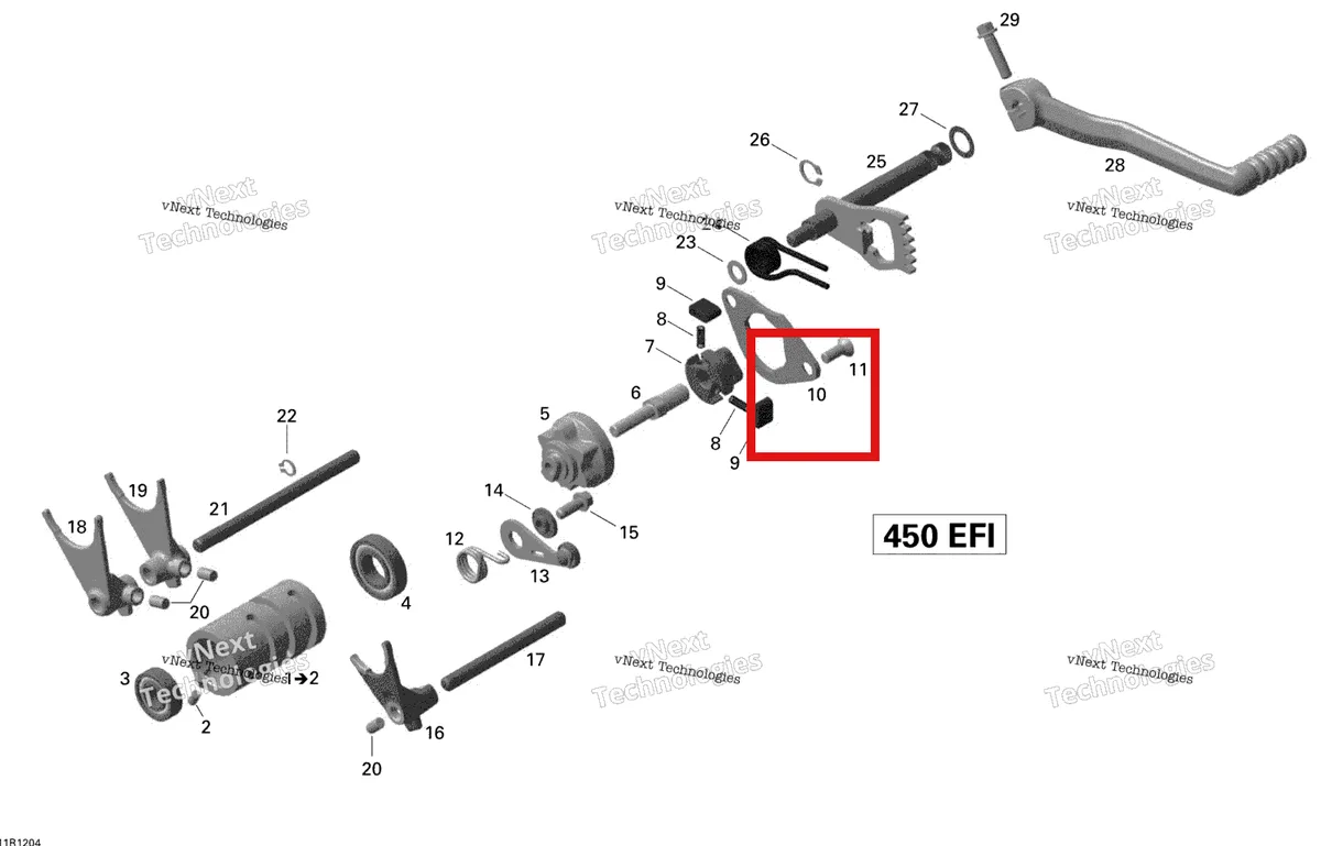 Деталь 420257830 на схеме узла 2015 Can-Am DS 450EFI STD Shifting