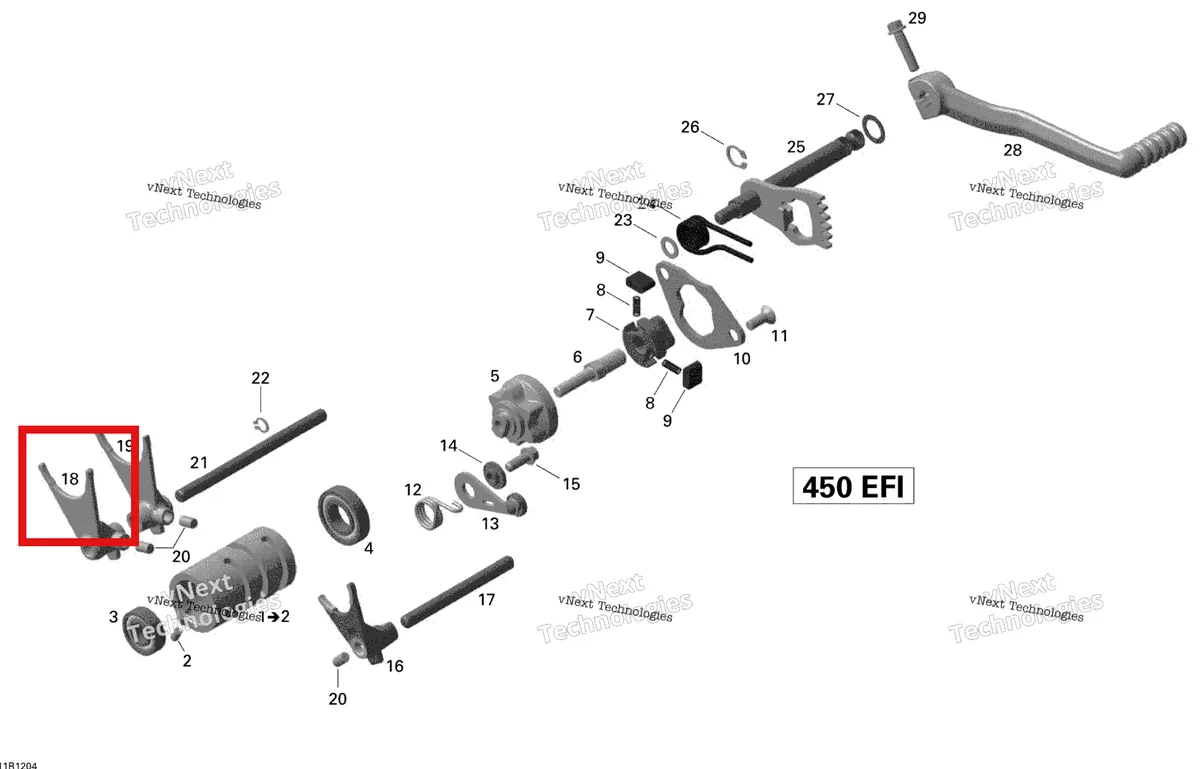 Деталь 420257920 на схеме узла 2015 Can-Am DS 450EFI STD Shifting