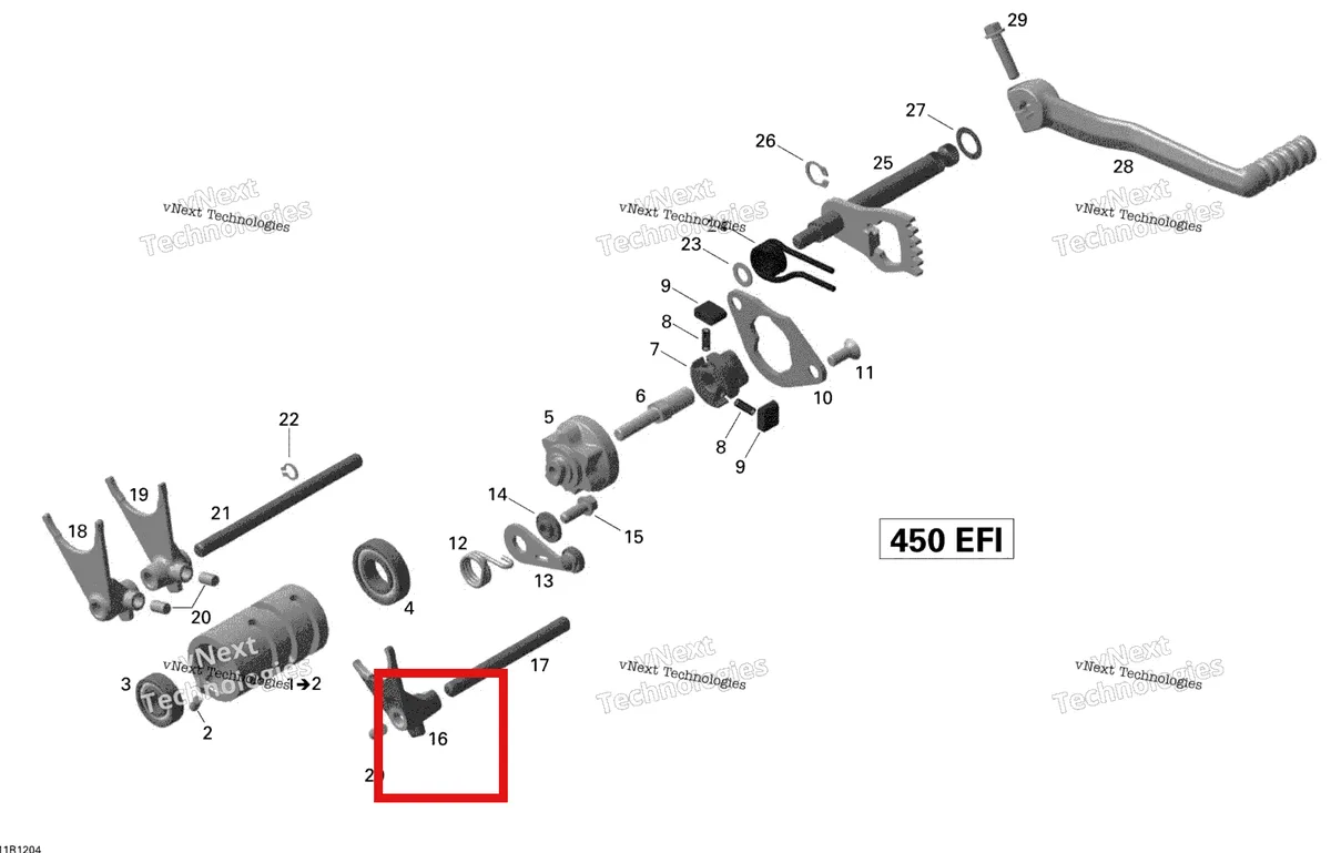 Деталь 420257930 на схеме узла 2015 Can-Am DS 450EFI STD Shifting