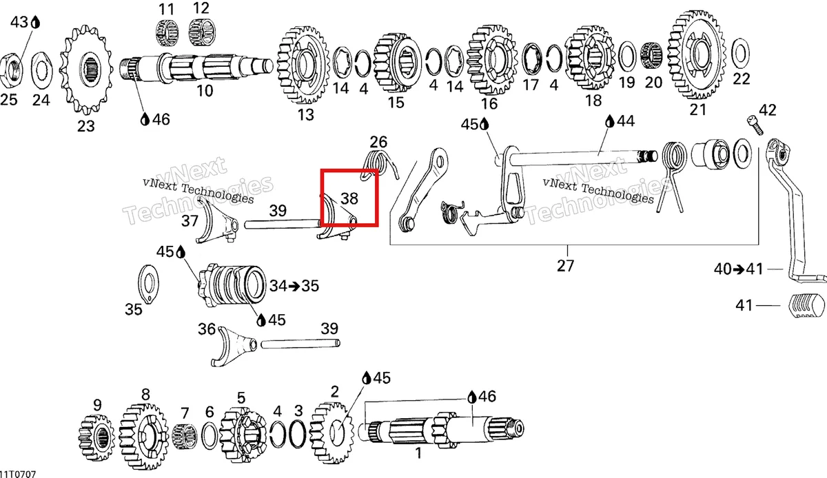 Деталь 420258018 на схеме узла 2007 Can-Am DS 650 X Gear Shift