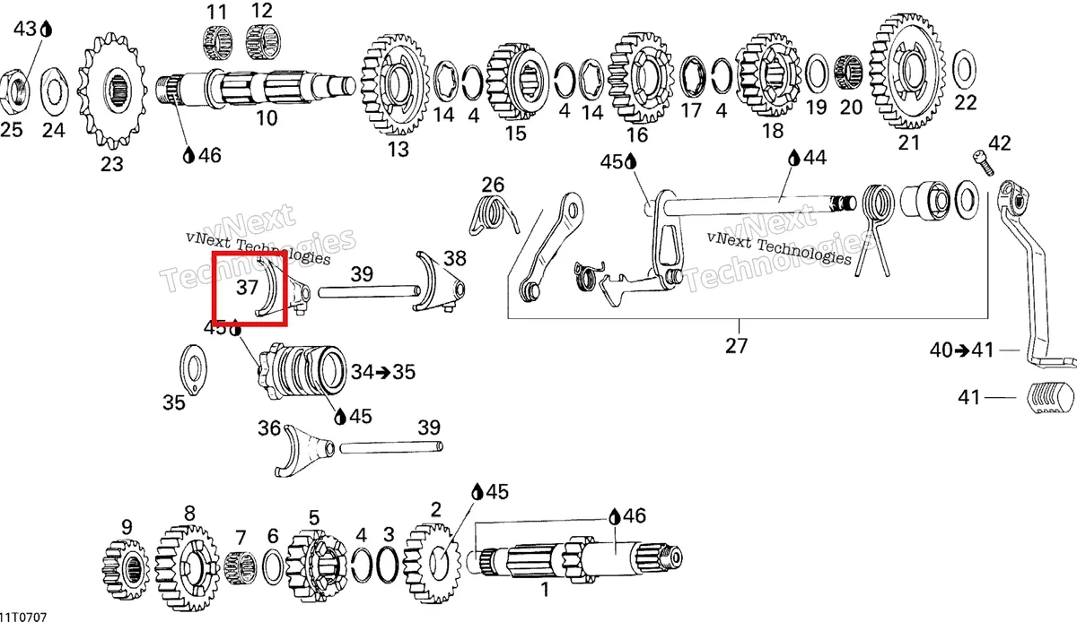 Деталь 420258028 на схеме узла 2007 Can-Am DS 650 X Gear Shift