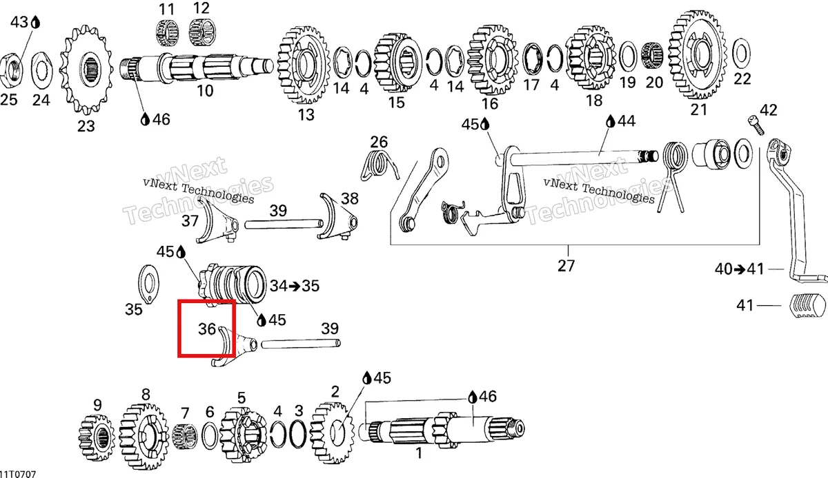 Деталь 420258038 на схеме узла 2007 Can-Am DS 650 X Gear Shift