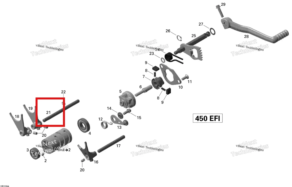 Деталь 420258200 на схеме узла 2015 Can-Am DS 450EFI STD Shifting
