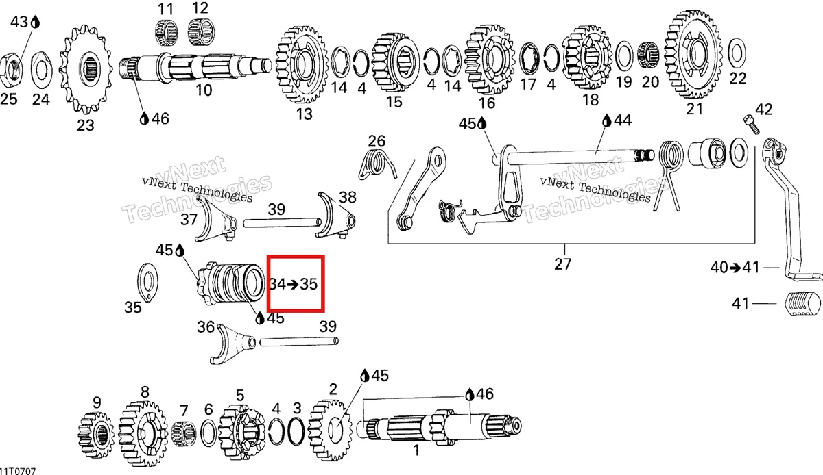 Деталь 420258275 на схеме узла 2007 Can-Am DS 650 X Gear Shift