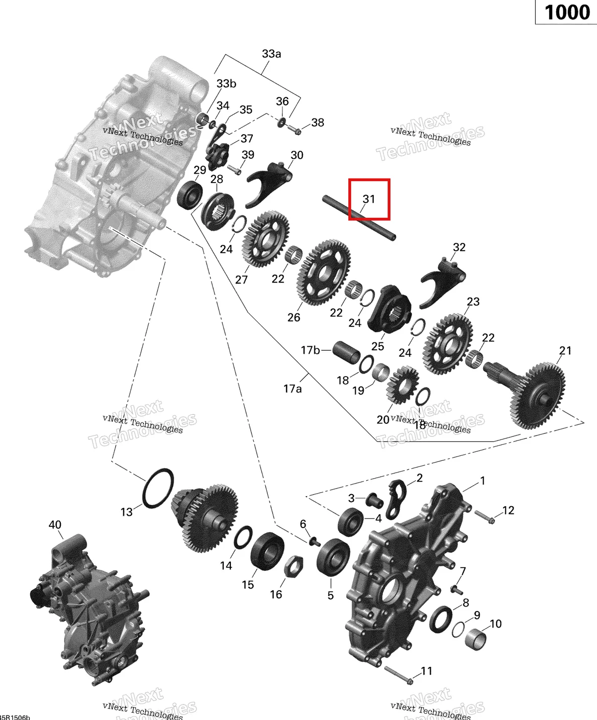 Деталь 420258386 на схеме узла 2015 Can-Am RENEGADE 1000 EFI Gear Box 2