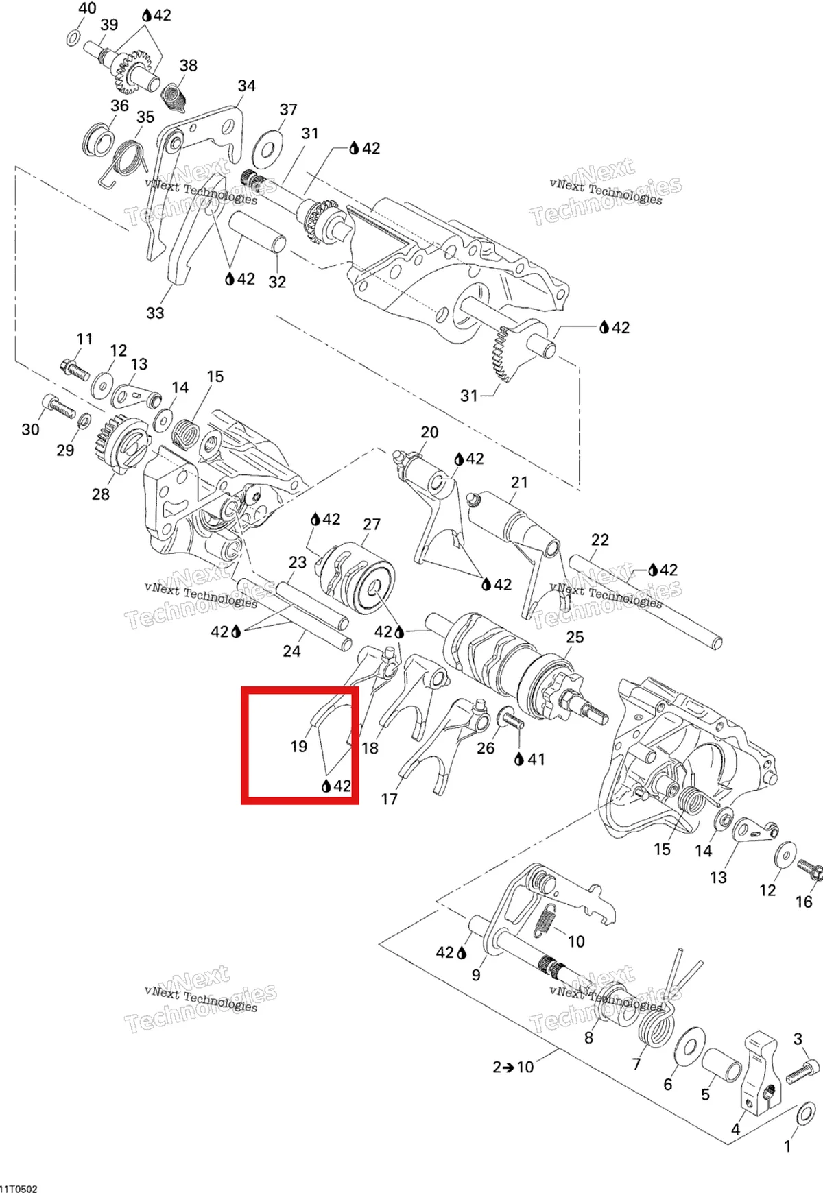 Деталь 420258392 на схеме узла 2005 Can-Am Traxter 5 Speed Gear Shift