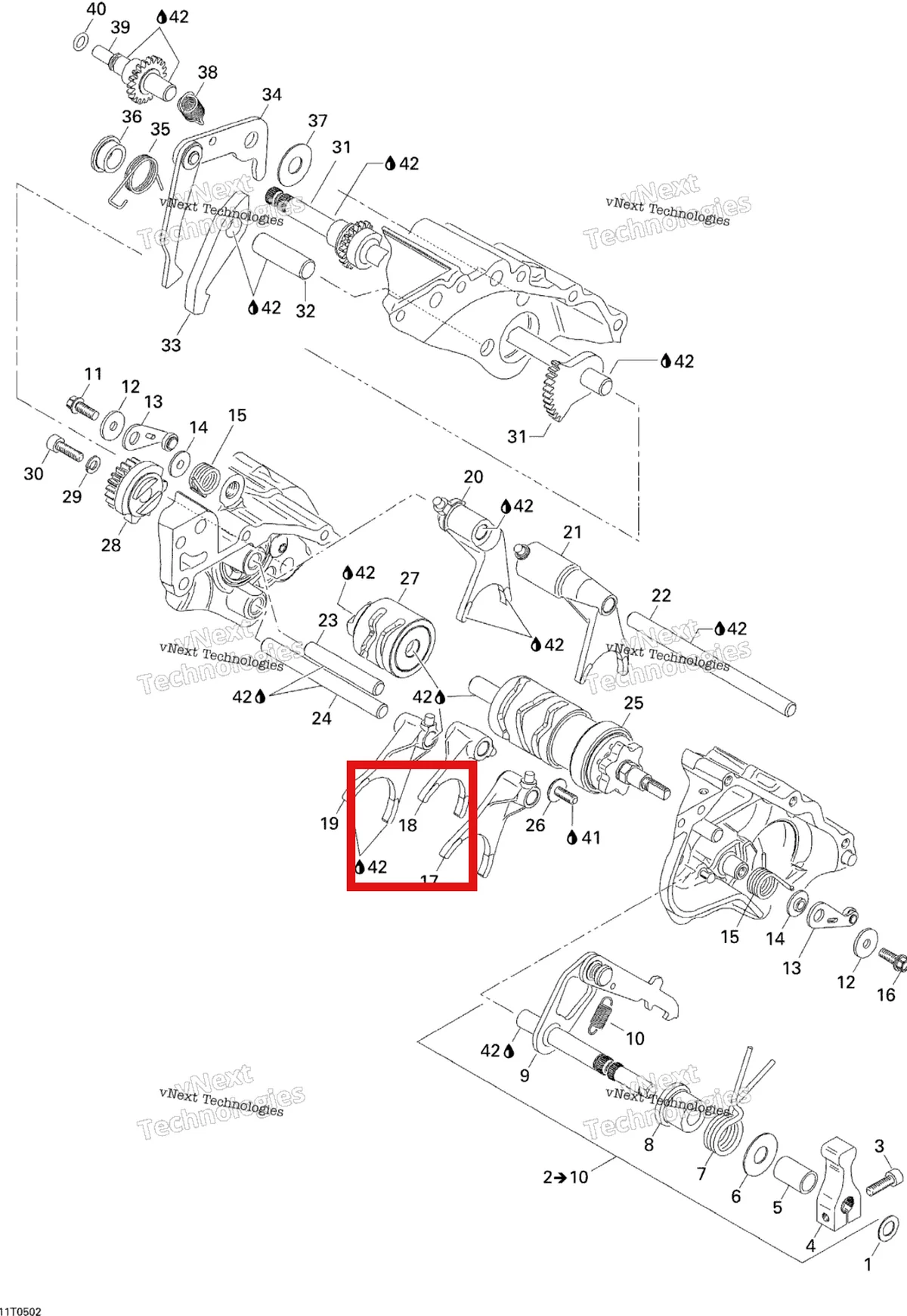 Деталь 420258412 на схеме узла 2005 Can-Am Traxter 5 Speed Gear Shift