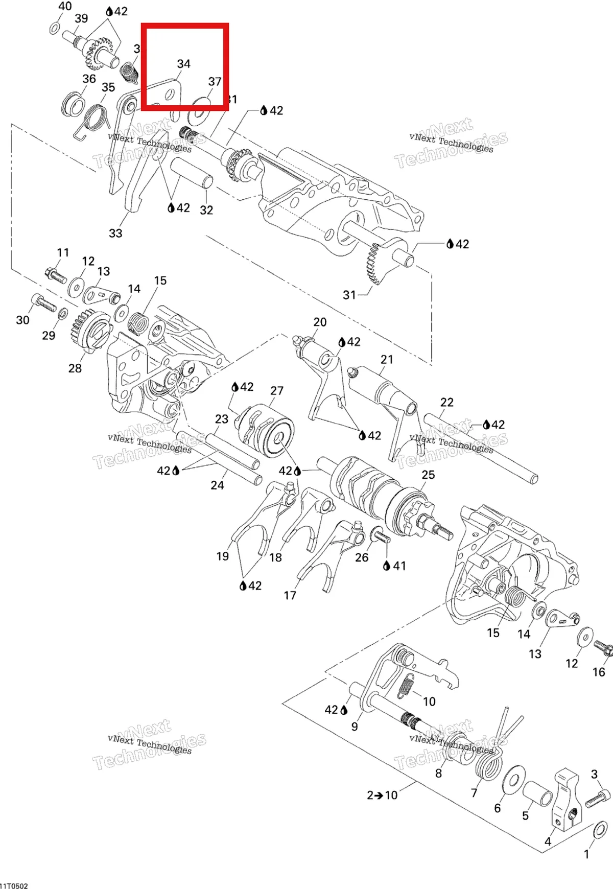 Деталь 420258475 на схеме узла 2005 Can-Am Traxter 5 Speed Gear Shift