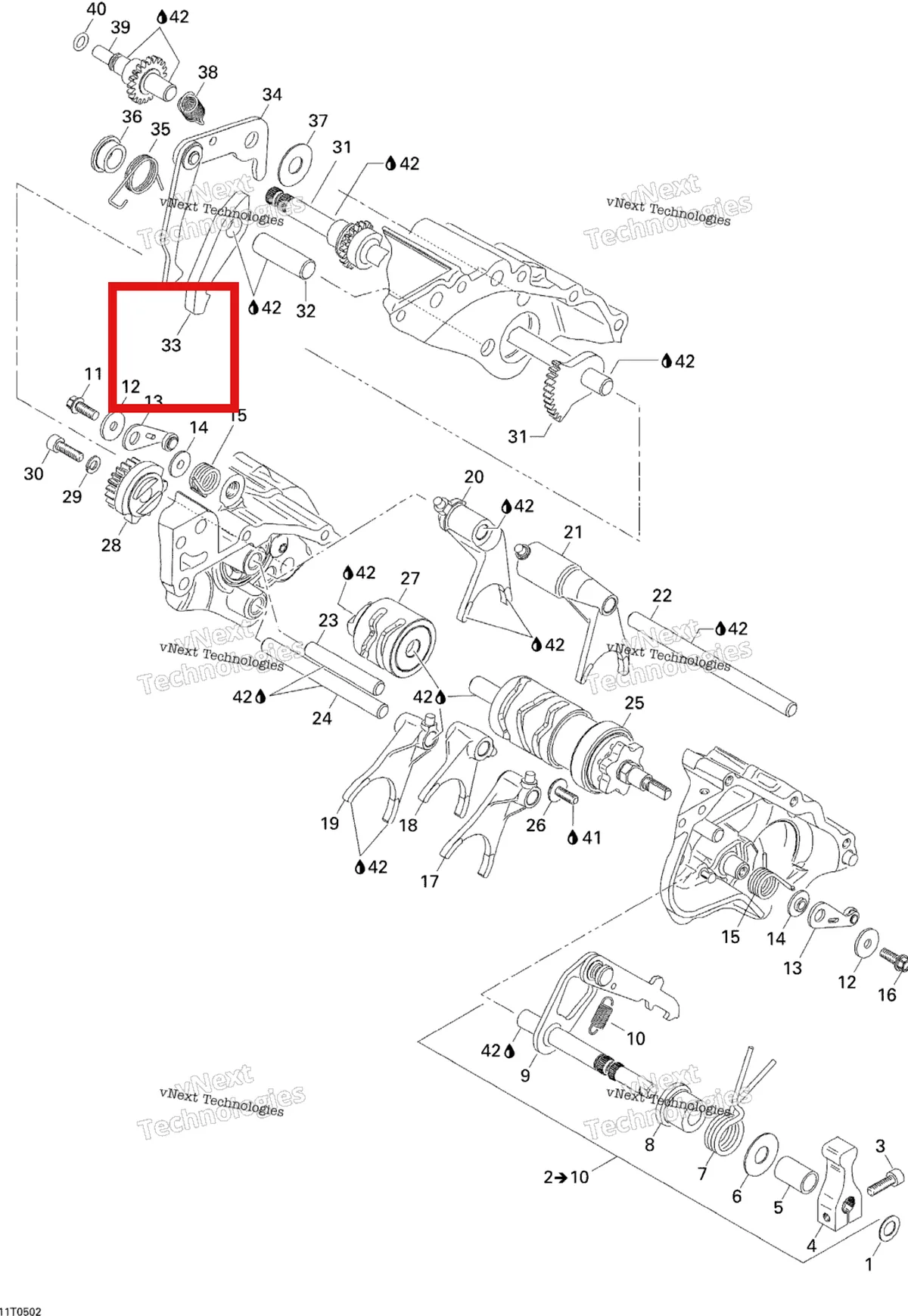 Деталь 420258621 на схеме узла 2005 Can-Am Traxter 5 Speed Gear Shift