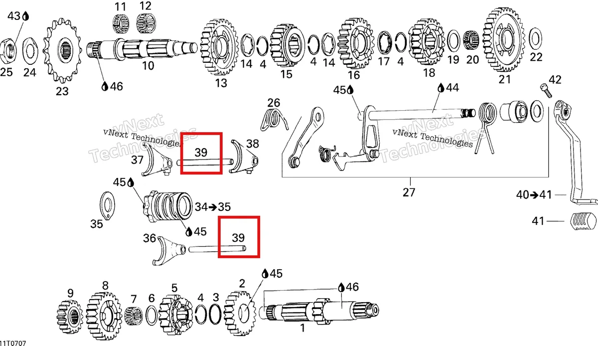 Деталь 420258782 на схеме узла 2007 Can-Am DS 650 X Gear Shift