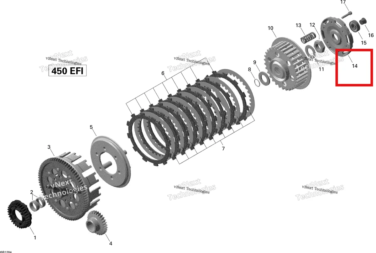 Деталь 420259131 на схеме узла 2015 Can-Am DS 450EFI STD Clutch