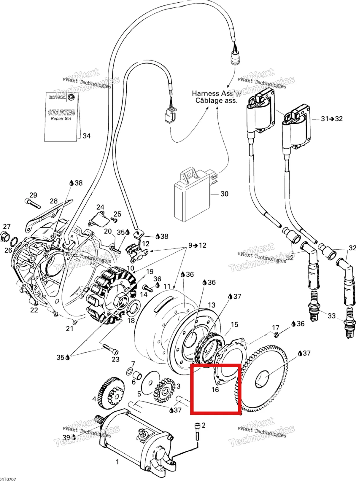 Деталь 420259192 на схеме узла 2007 Can-Am DS 650 X Ignition And Magneto