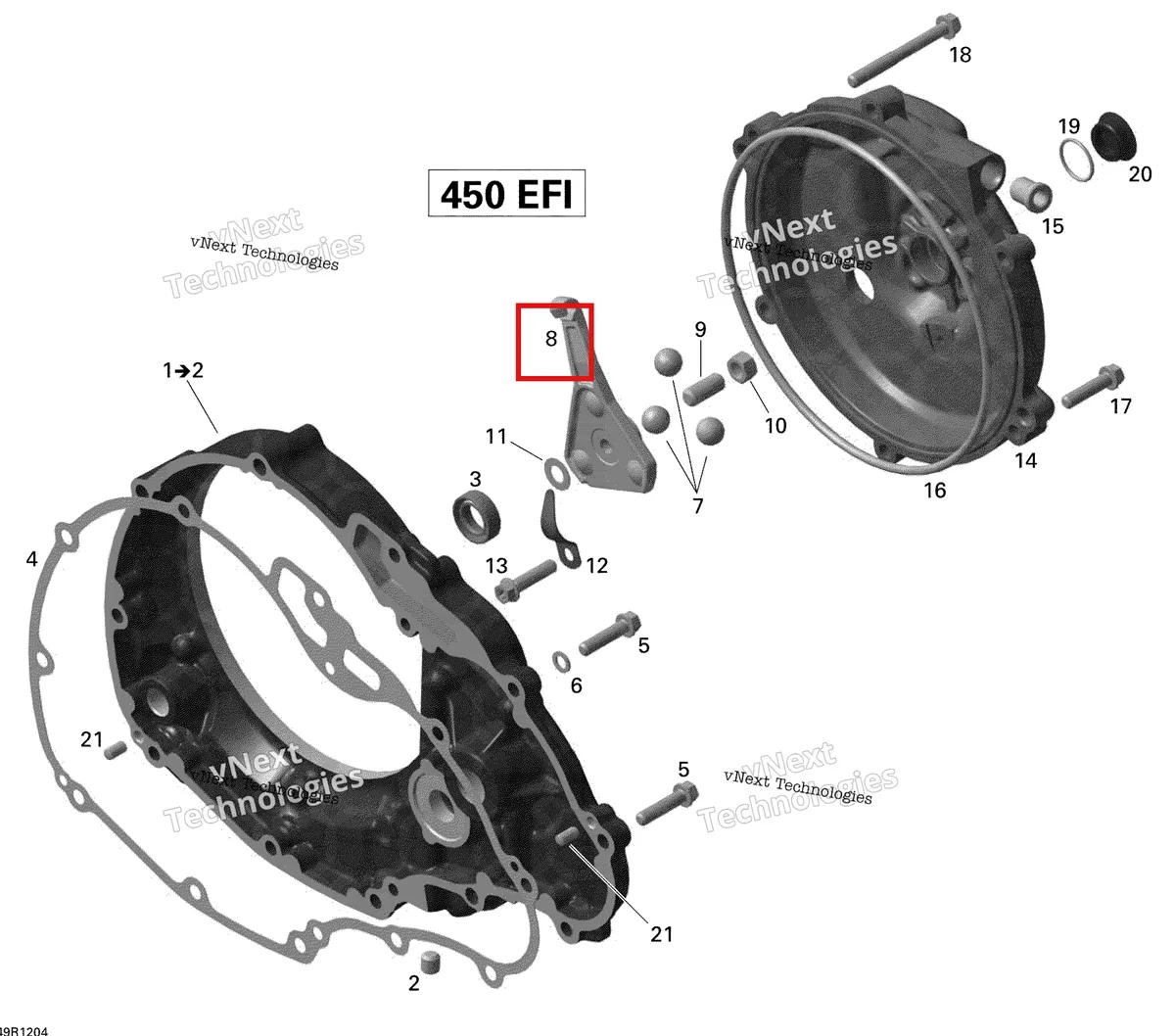 Деталь 420259325 на схеме узла 2015 Can-Am DS 450EFI STD Clutch Cover