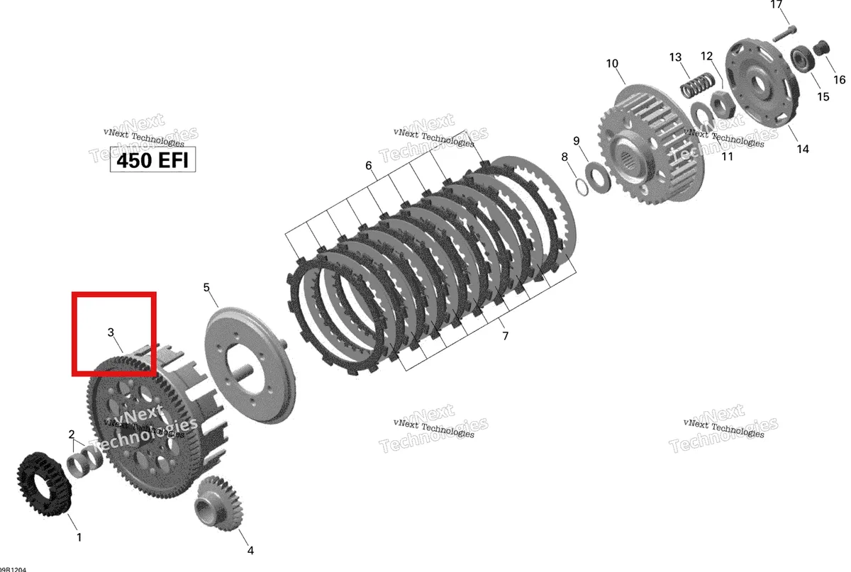 Деталь 420259855 на схеме узла 2015 Can-Am DS 450EFI STD Clutch