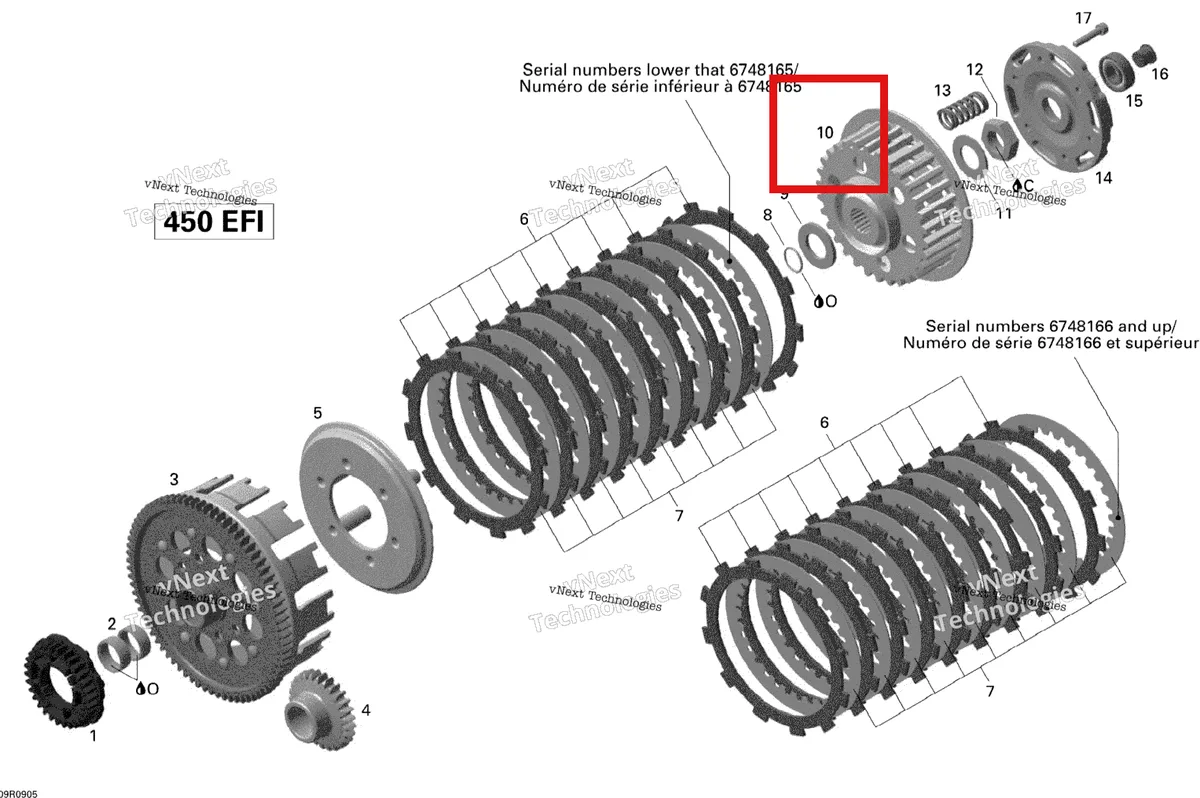 Деталь 420259873 на схеме узла 2009 Can-Am DS 450 EFI Clutch