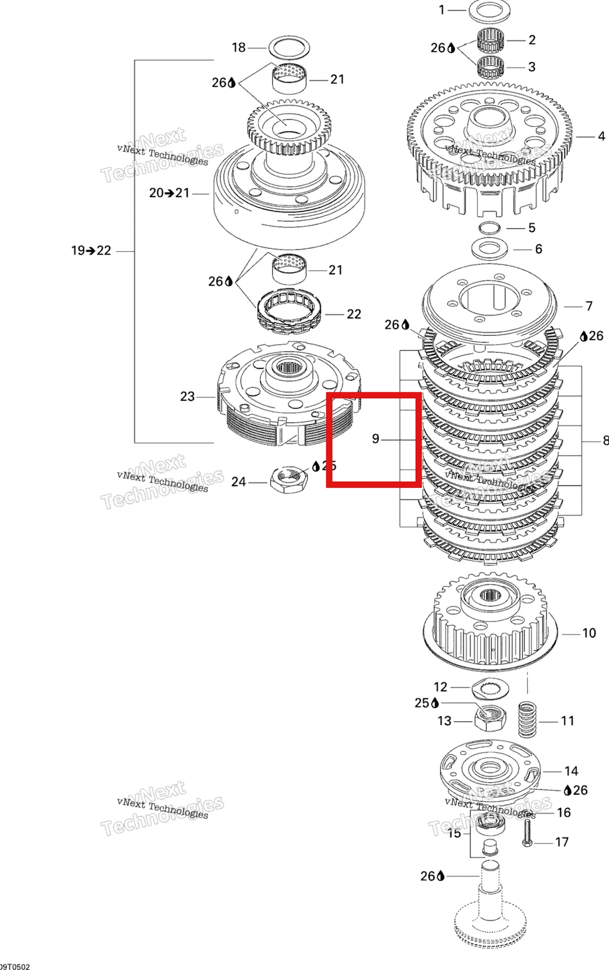 Деталь 420259907 на схеме узла 2005 Can-Am Traxter 5 Speed Clutch