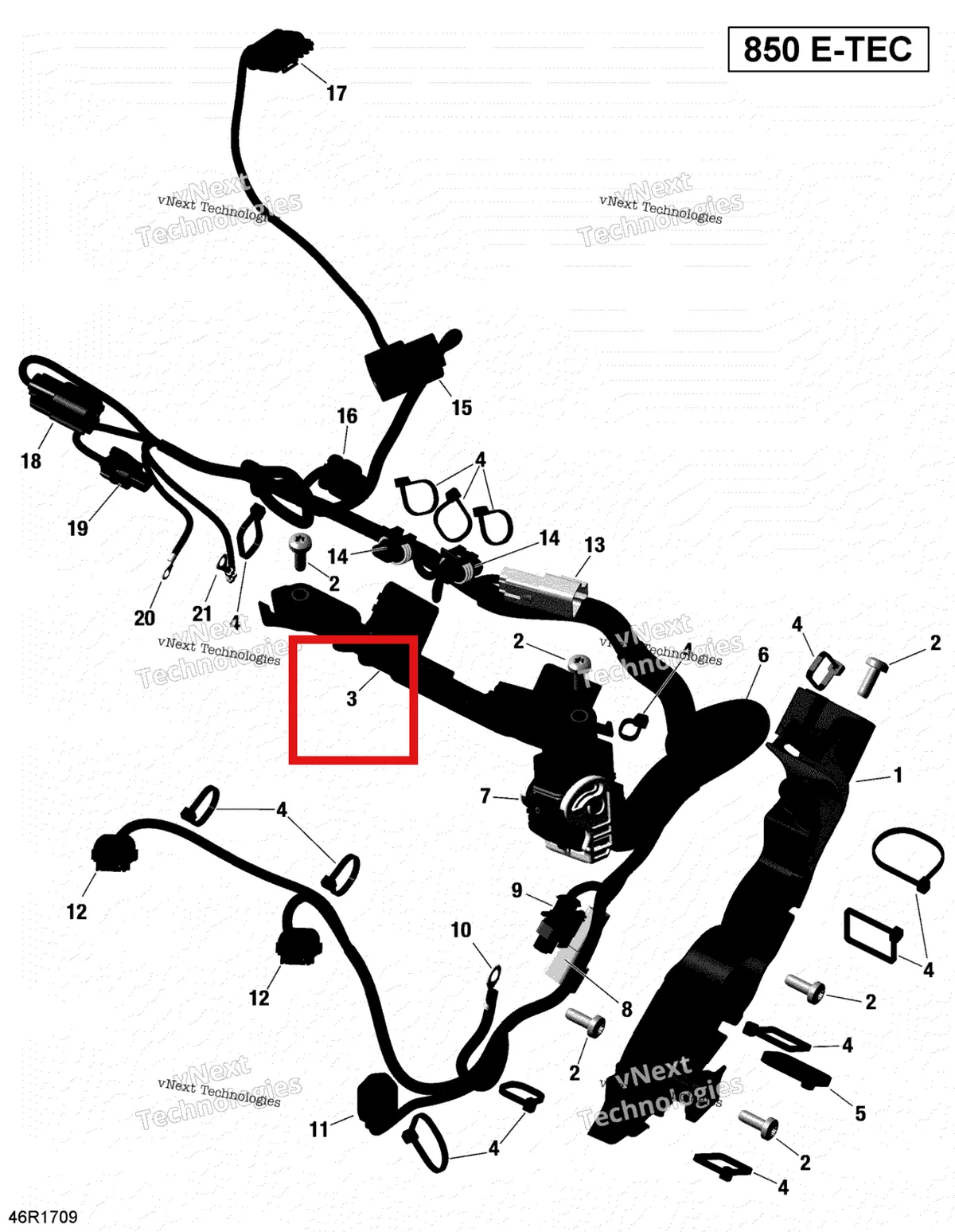 Деталь 420260156 на схеме узла 2017 Ski-Doo SUMMIT - 850 E-TEC Engine Harness - All Models