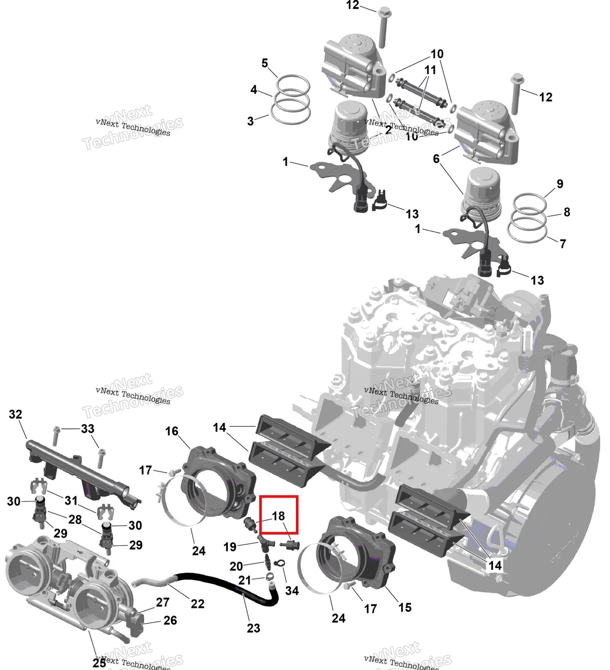 Деталь 420262063 на схеме узла 2025 Ski-Doo BACKCOUNTRY - 850 E-TEC Turbo R - X-RS - UZS4 - Deep Black - 146X15X1.5S Track Rotax - Electronic Fuel Injection