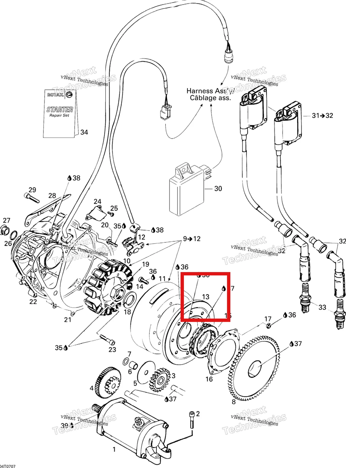 Деталь 420264577 на схеме узла 2007 Can-Am DS 650 X Ignition And Magneto