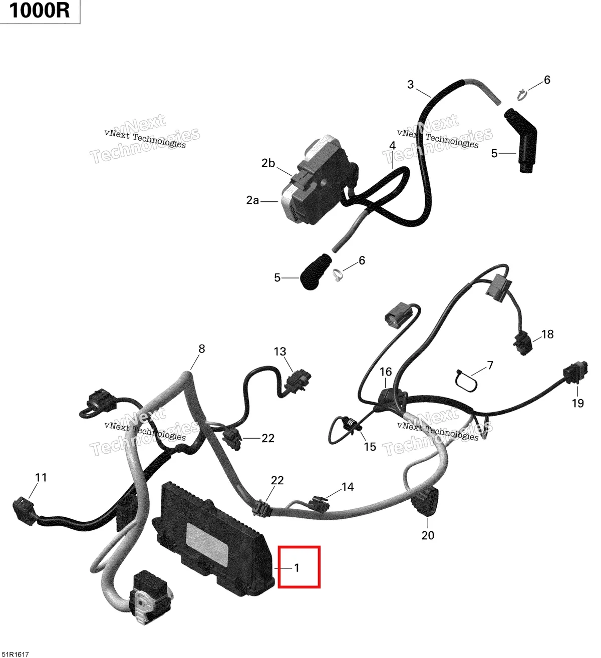 Деталь 420264808 на схеме узла 2016 Can-Am Maverick - Maverick MAX Engine Harness And Electronic Module Maverick - 1000R