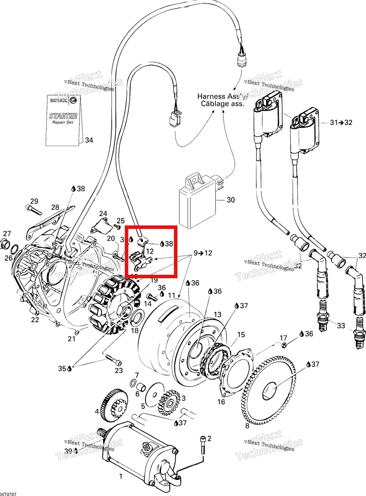 Деталь 420265153 на схеме узла 2007 Can-Am DS 650 X Ignition And Magneto