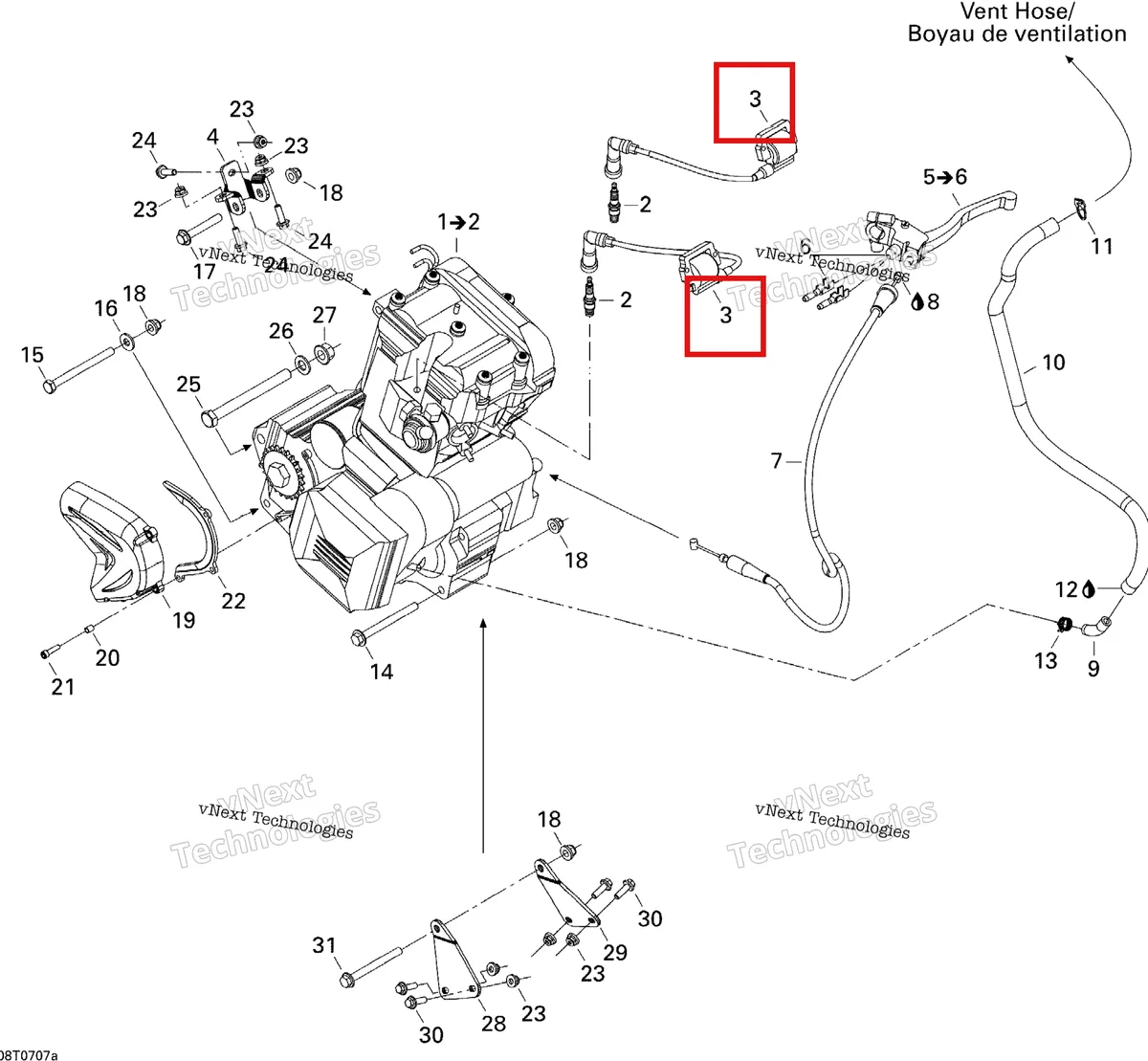 Деталь 420265357 на схеме узла 2007 Can-Am DS 650 X Engine 1