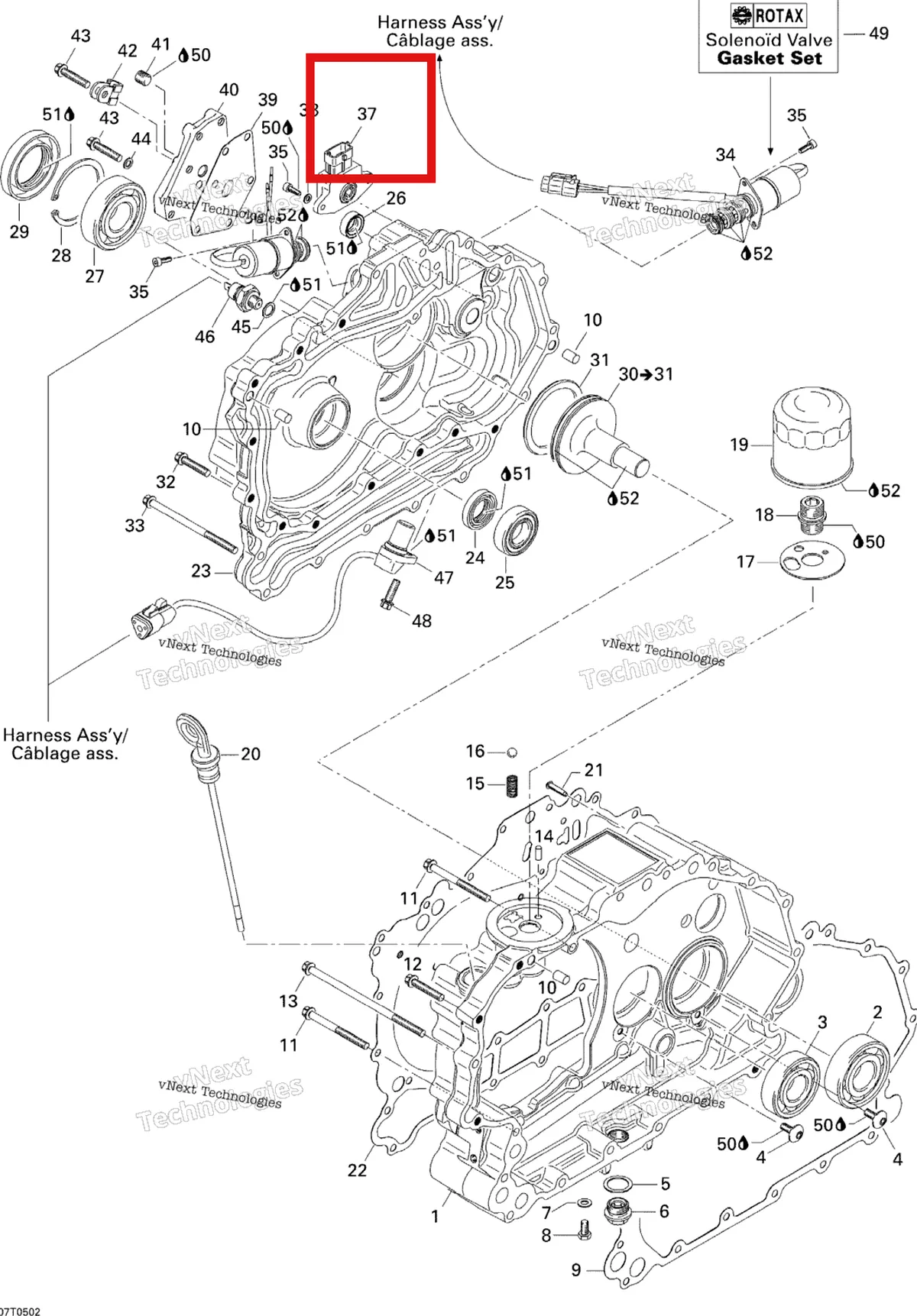 Деталь 420265600 на схеме узла 2005 Can-Am Traxter 5 Speed Clutch Housing And Cover