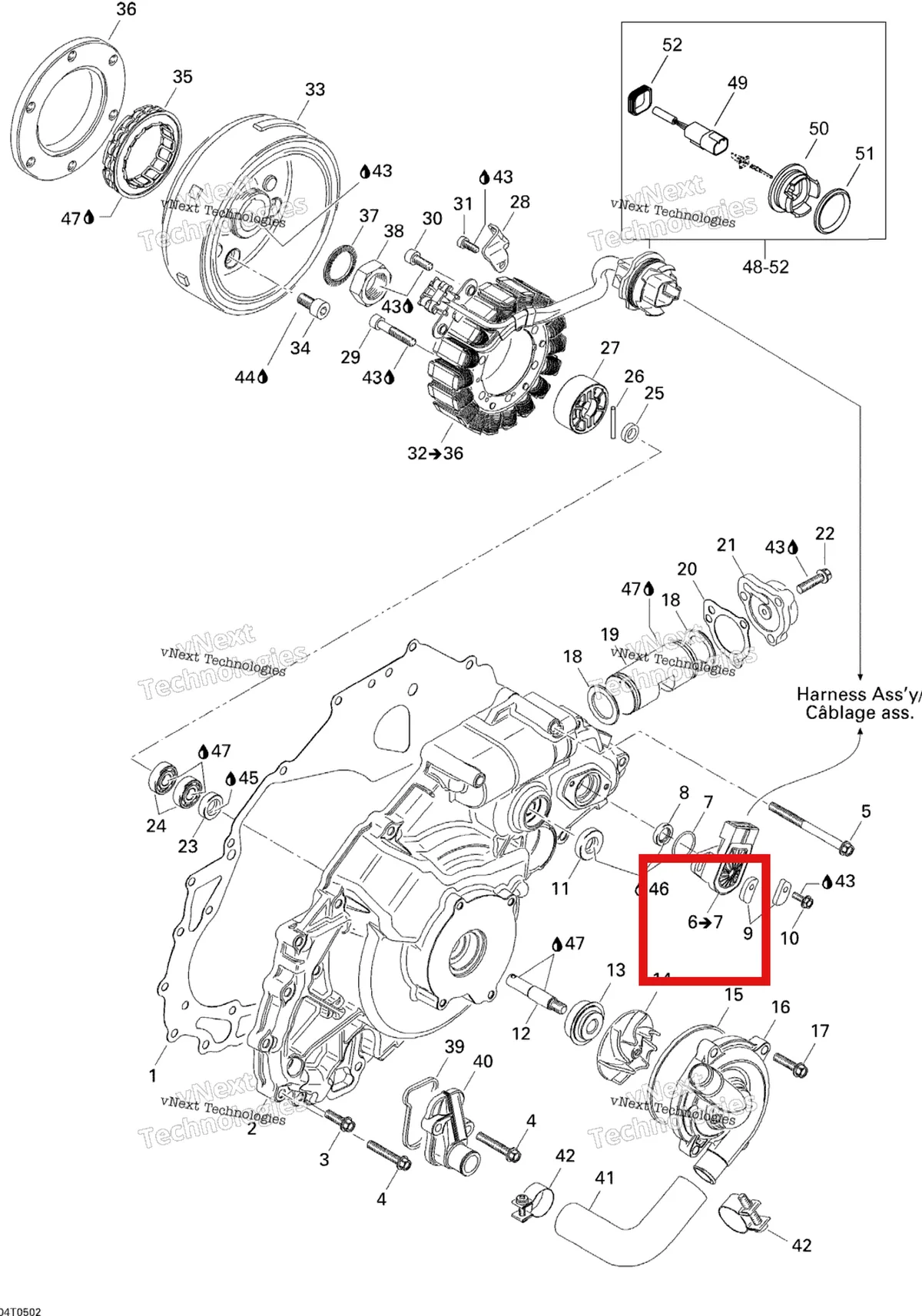 Деталь 420265611 на схеме узла 2005 Can-Am Traxter 5 Speed Ignition, Magneto And Water Pump