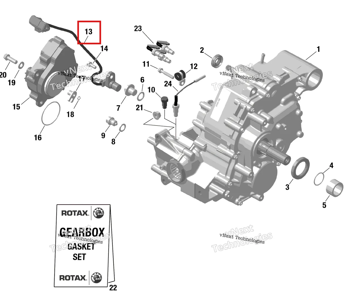 Деталь 420265621 на схеме узла Rotax - Gearbox Assy