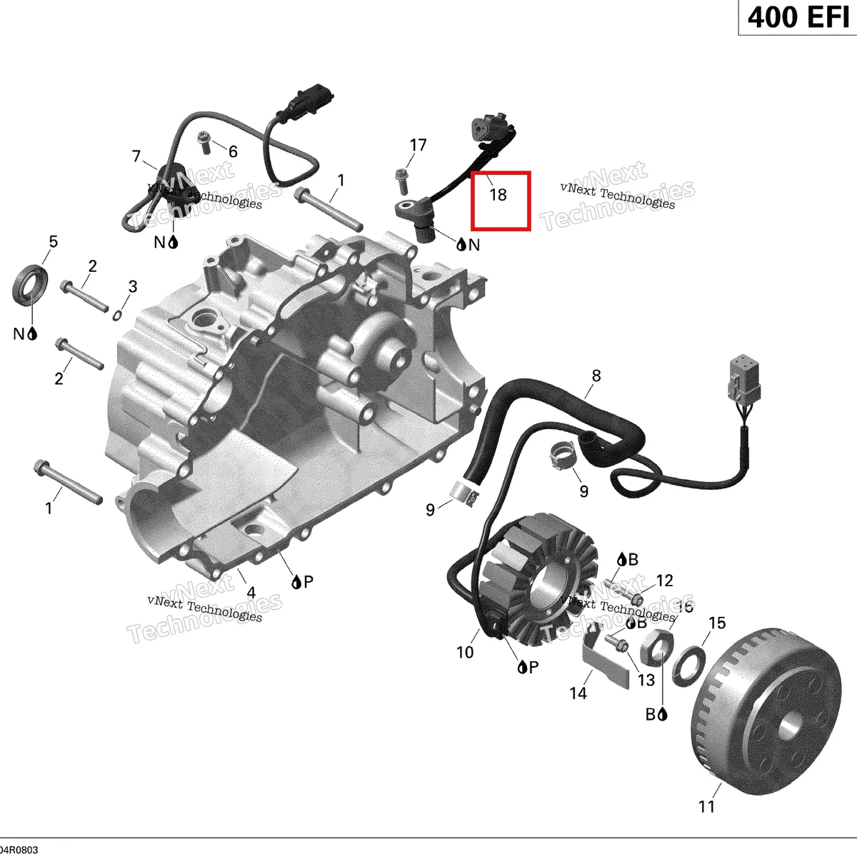 Деталь 420265625 на схеме узла 2008 Can-Am Outlander 400 EFI STD Magneto