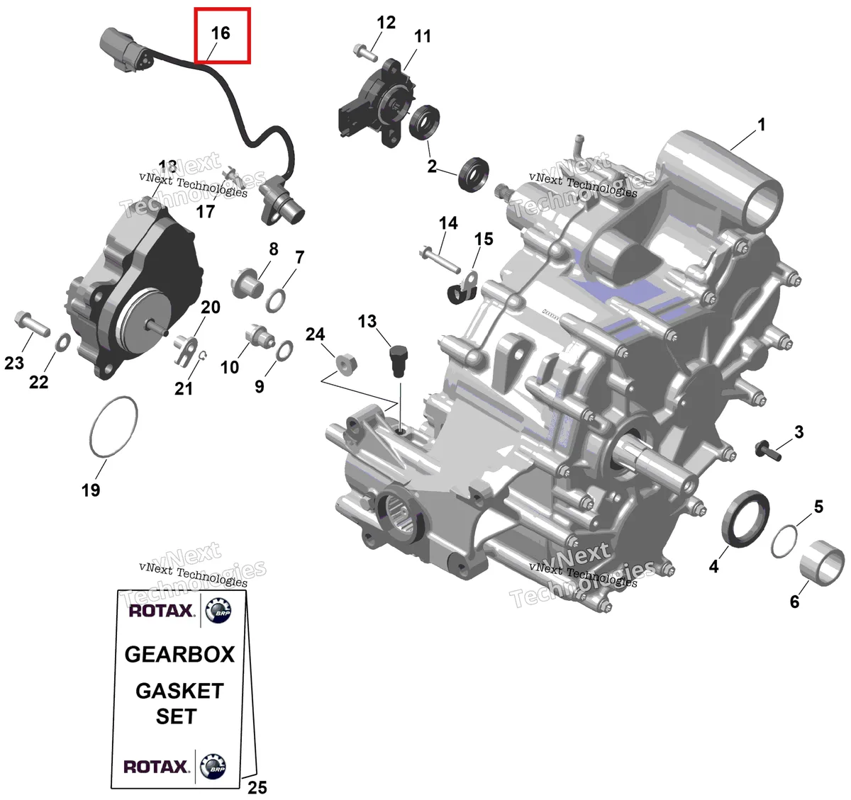 Деталь 420265723 (Датчик скорости Can-Am Commander MAX 1000R EFI XT (2024) (420265723)) на схеме узла 2026 Can-Am RENEGADE - 4X4 - XMR - 1000R EFI - 5UTA - Hyper Silver Rotax - Gearbox