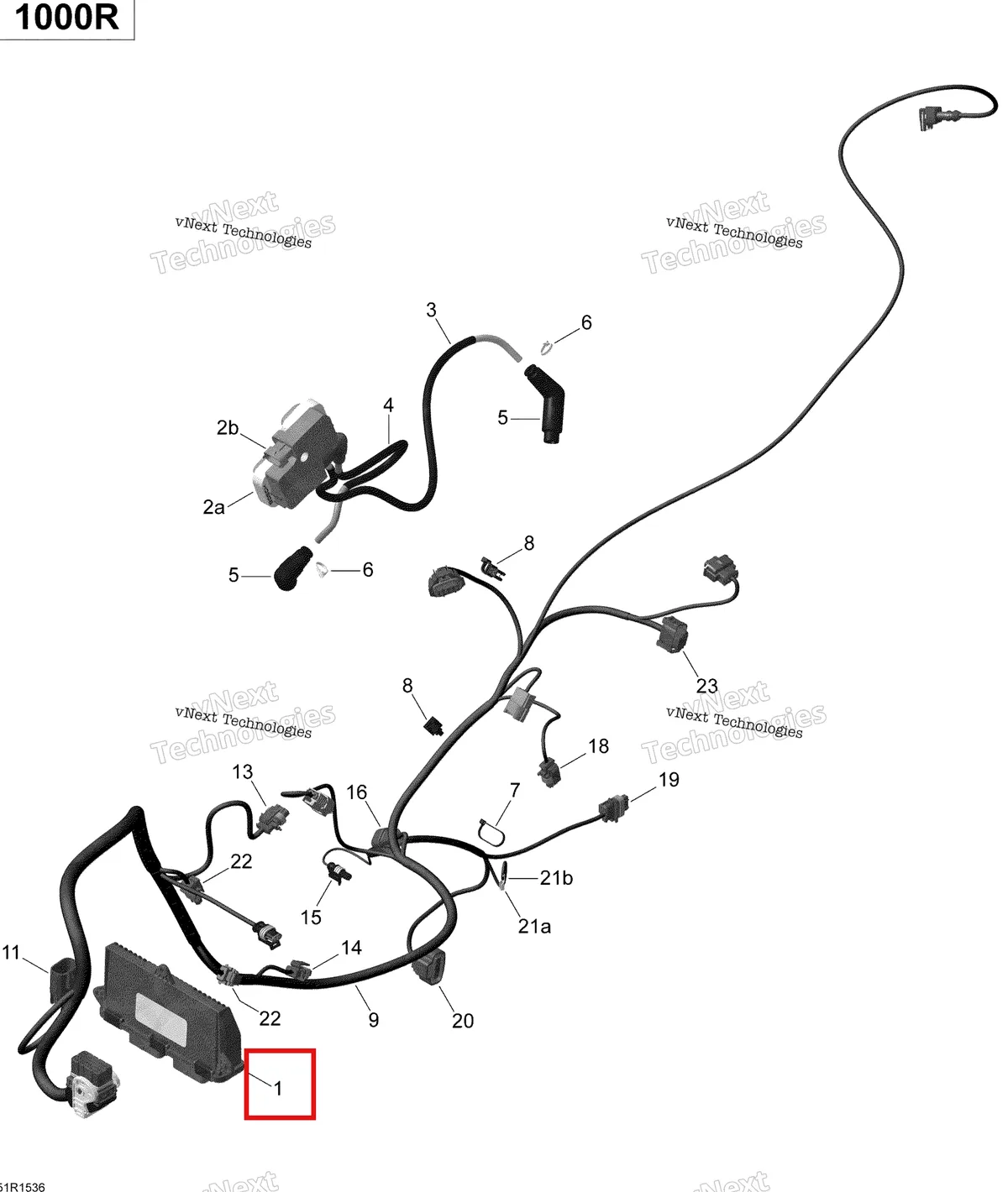 Деталь 420265931 на схеме узла 2015 Can-Am MAVERICK 1000 XDS-DPS Engine Harness And Electronic Module Maverick Turbo