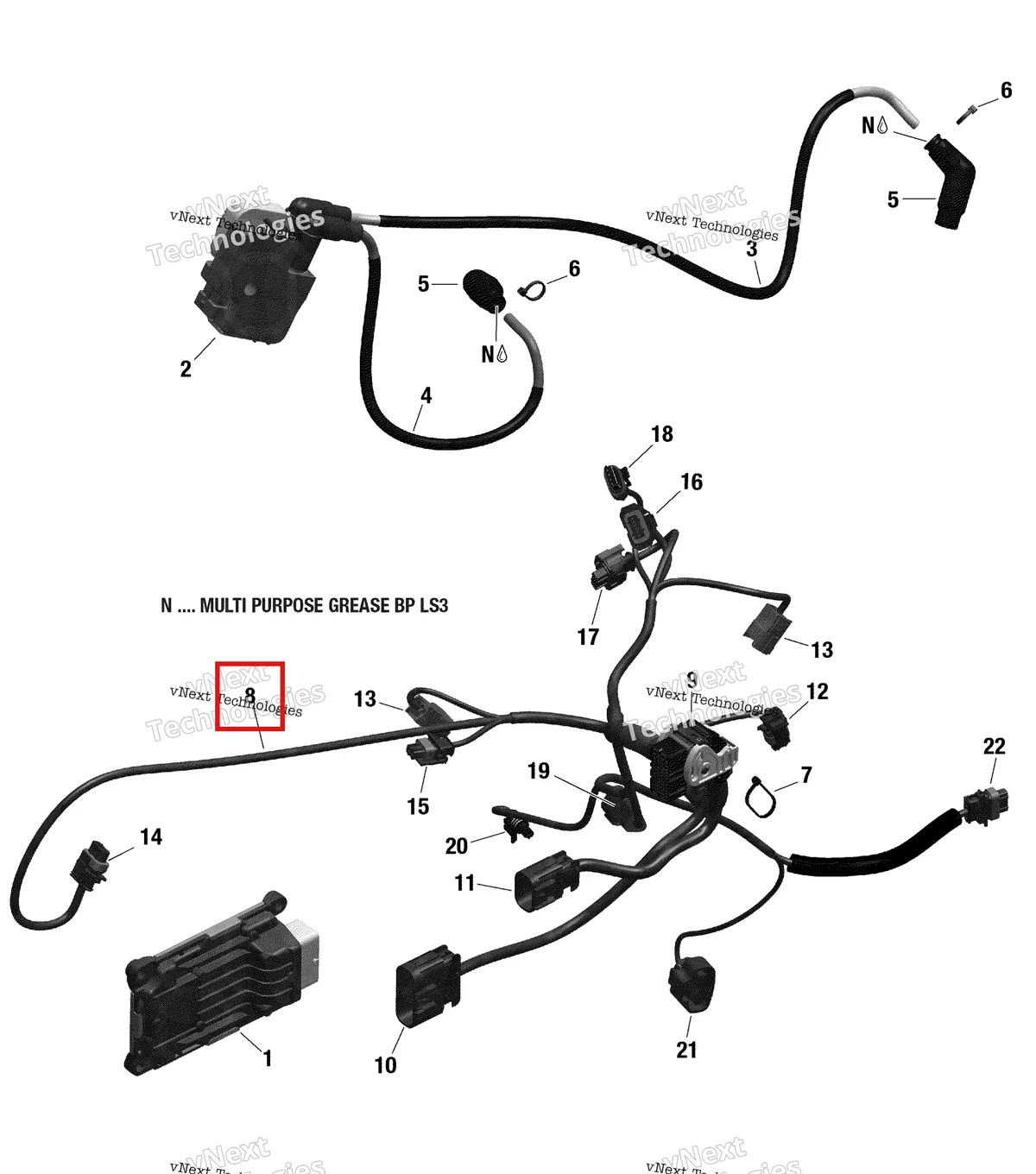 Деталь 420265959 на схеме узла 2021 Can-Am Outlander 850 EFI - STD DPS XT XTP North Edition Rotax - Engine Harness And Electronic Module - 850 Efi - North Edition Only