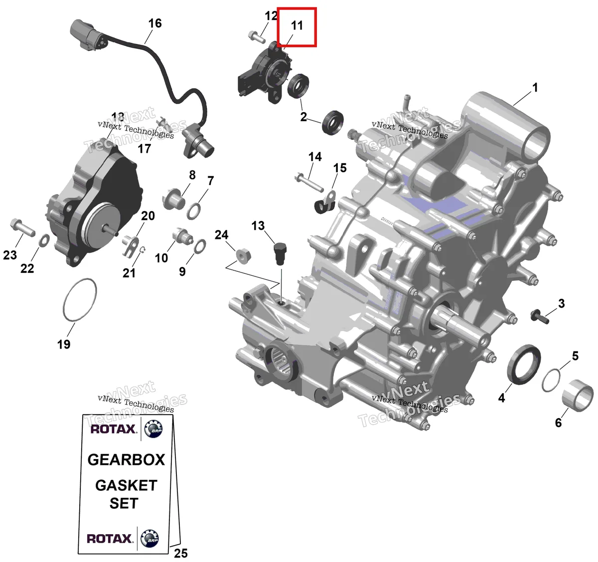 Деталь 420266168 на схеме узла 2026 Can-Am RENEGADE - 4X4 - XMR - 1000R EFI - 5UTA - Hyper Silver Rotax - Gearbox