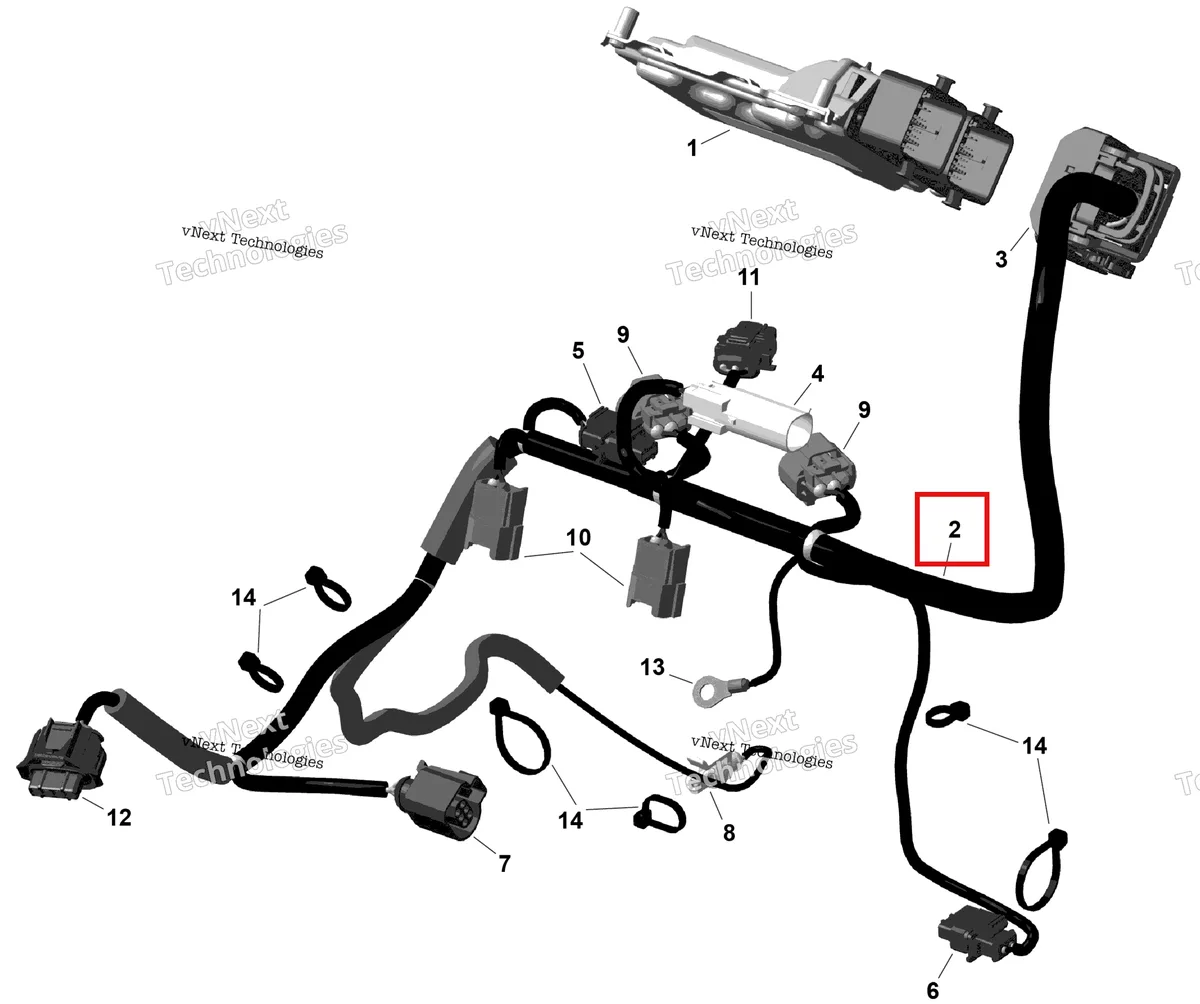 Деталь 420266887 на схеме узла 2026 Ski-Doo EXPEDITION - SPORT - 600 ACE - KCTB - Neo Yellow - 16X154X1.5CH Track Rotax - Engine Harness And Electronic Module