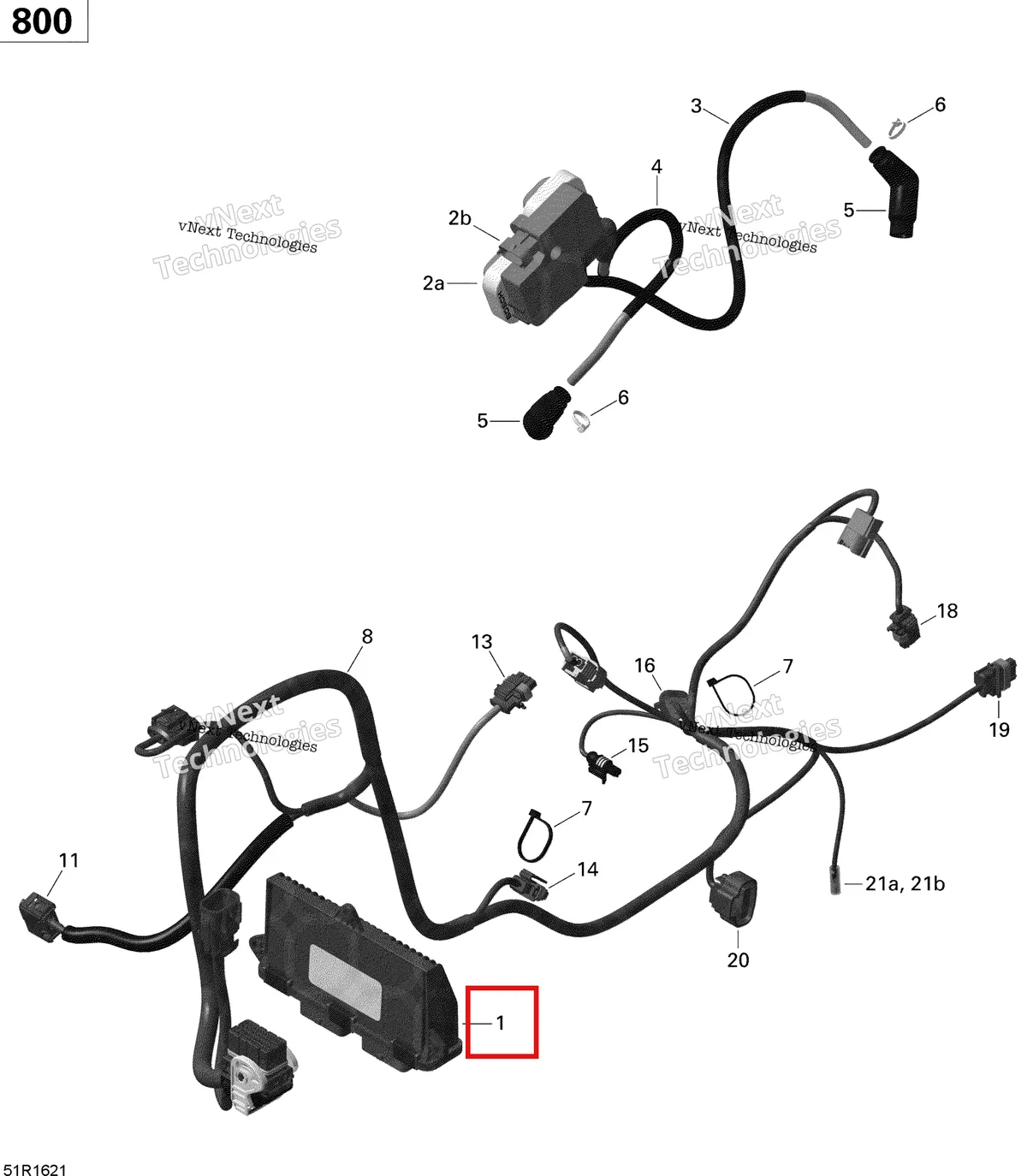 Деталь 420266999 на схеме узла 2016 Can-Am Commander - Commander MAX Engine Harness And Electronic Module - 800R Efi