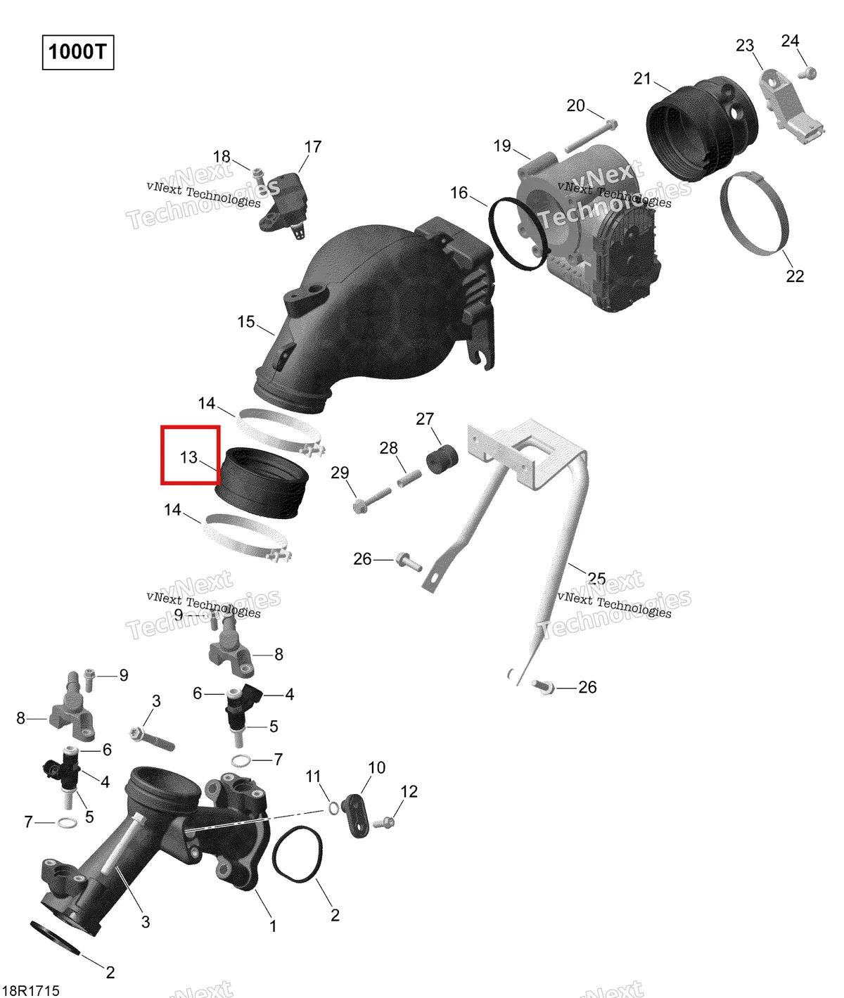 Деталь 420267040 на схеме узла 2017 Can-Am Maverick Air Intake Manifold And Throttle Body - Turbo
