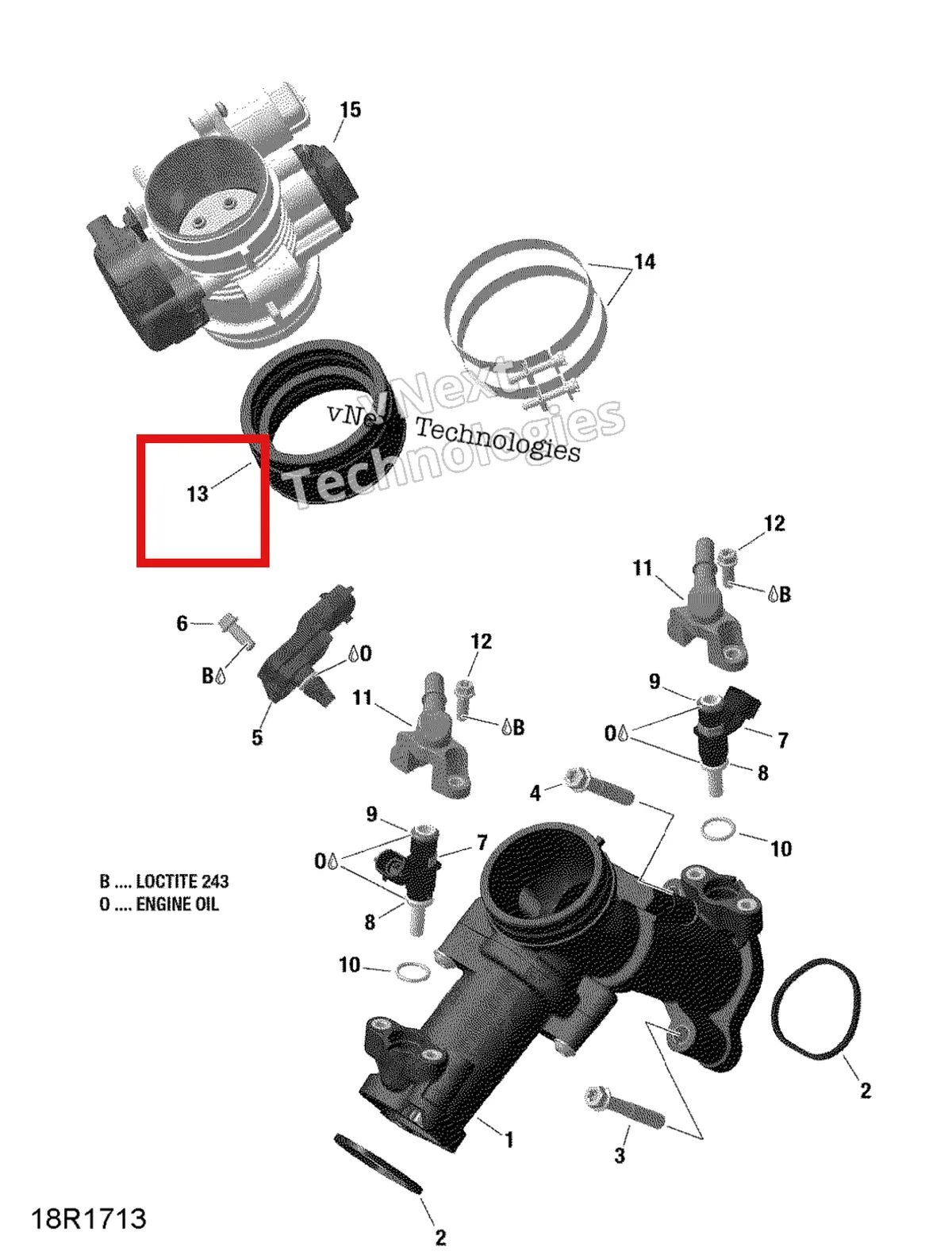 Деталь 420267041 на схеме узла 2018 Can-Am OUTLANDER - 4X4 - DPS - 1000R - 5LJA - Orange Crush Rotax - Air Intake Manifold And Throttle Body