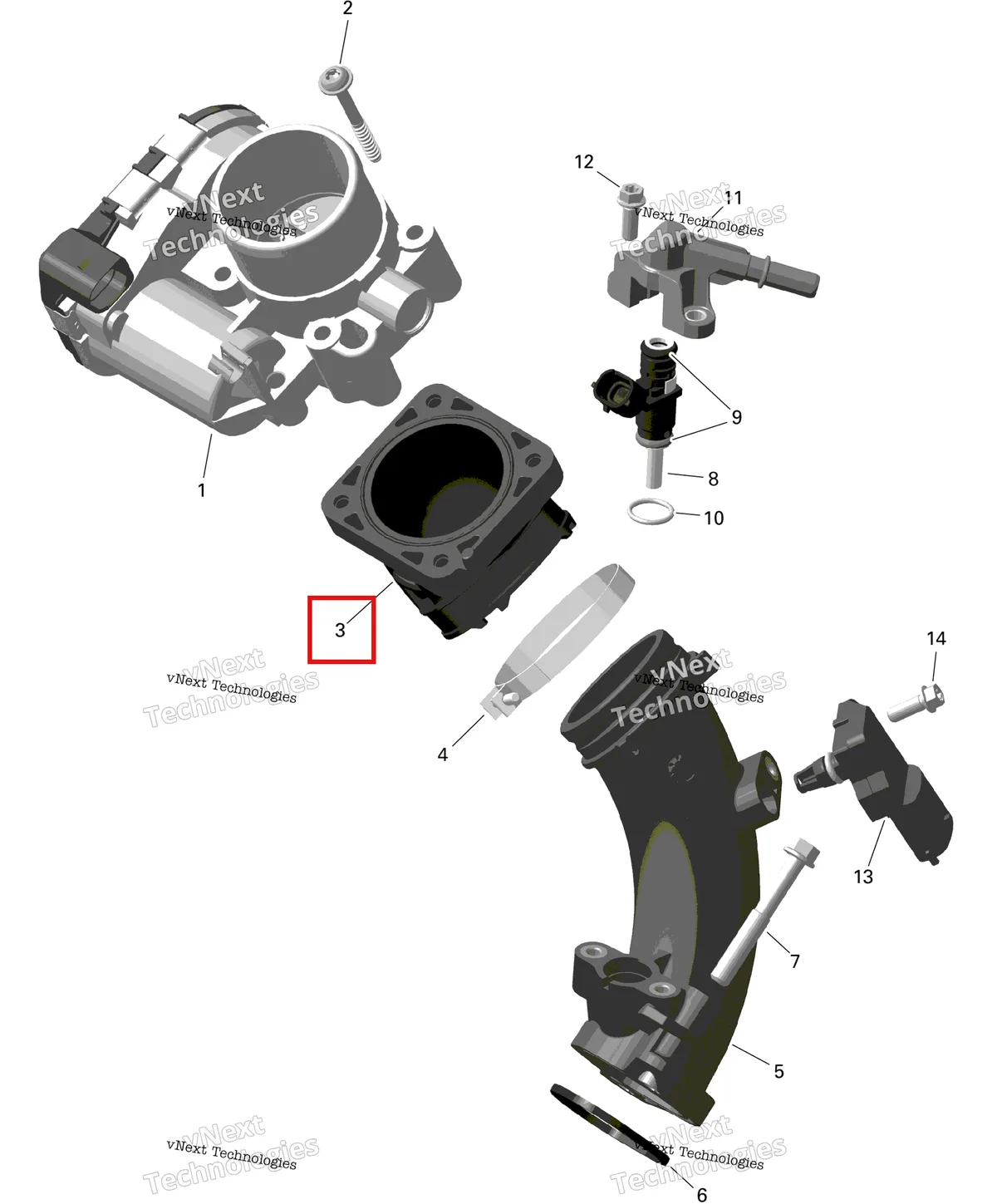 Деталь 420267176 на схеме узла 2023 Can-Am Outlander 450 EFI - STD - CE Rotax - Air Intake Manifold And Throttle Body
