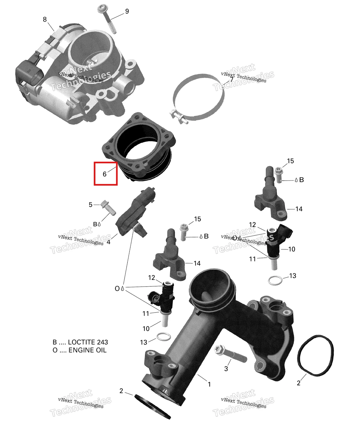 Деталь 420267620 на схеме узла Rotax - Air Intake Manifold And Throttle Body - V2
