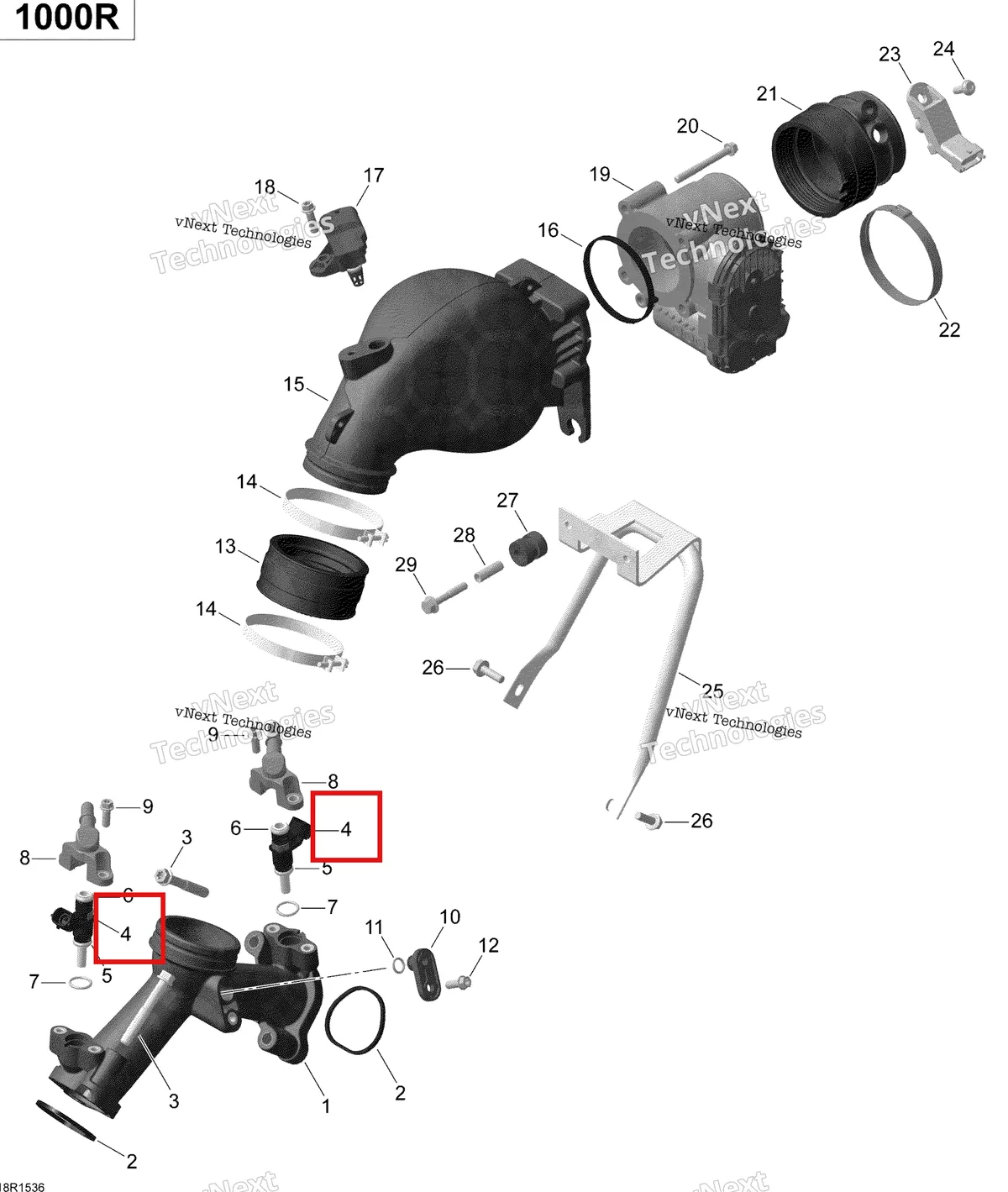 Деталь 420274250 на схеме узла 2015 Can-Am MAVERICK 1000 XDS-DPS Air Intake Manifold And Throttle Body Turbo