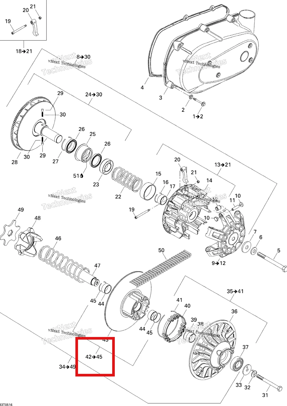 Деталь 420280186 на схеме узла Belt And Engine Pulley System