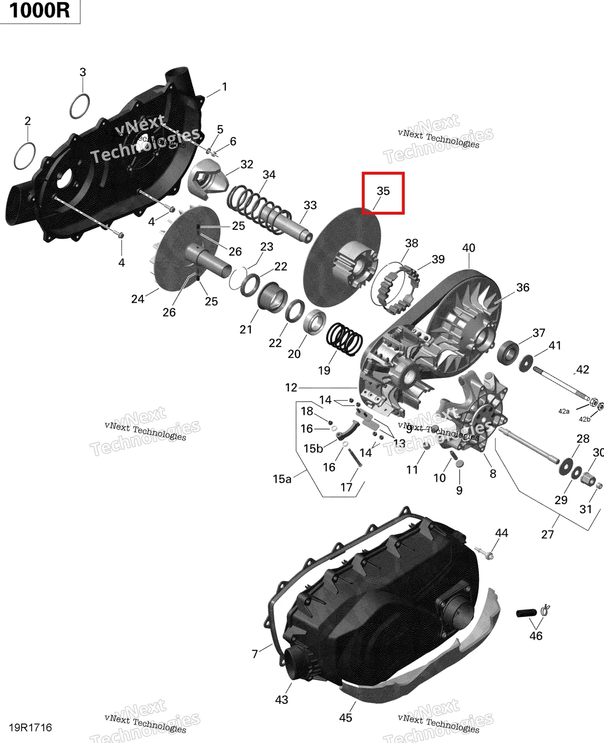Деталь 420280188 на схеме узла 2020 Can-Am Commander 1000R EFI Transmission - 1000R